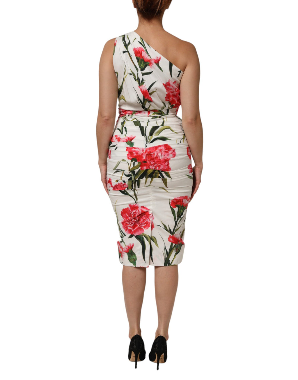 Dolce & Gabbana Witte Bloemen One Shoulder Schedejurk