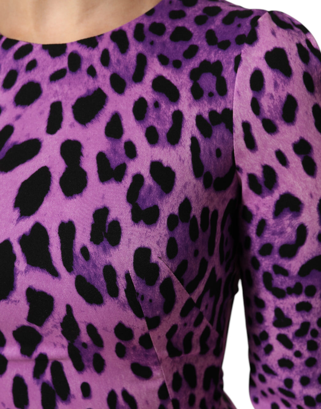 Dolce & Gabbana Violettes Leopardenmantel-Bodycon-Minikleid