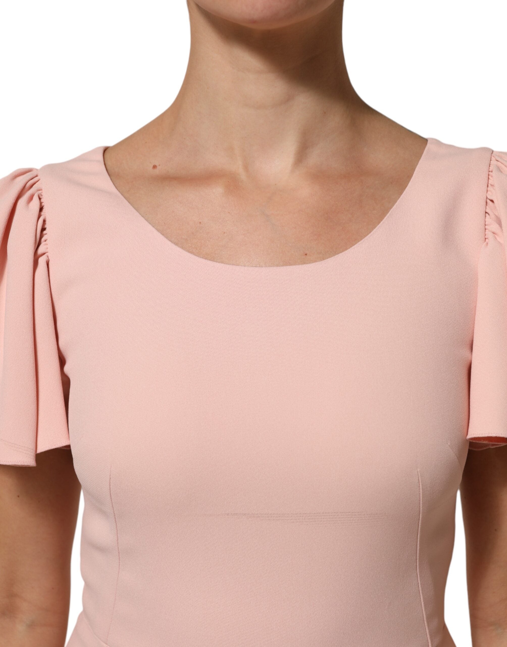 Dolce & Gabbana Rosa Viskose Passform ausgestelltes Midikleid