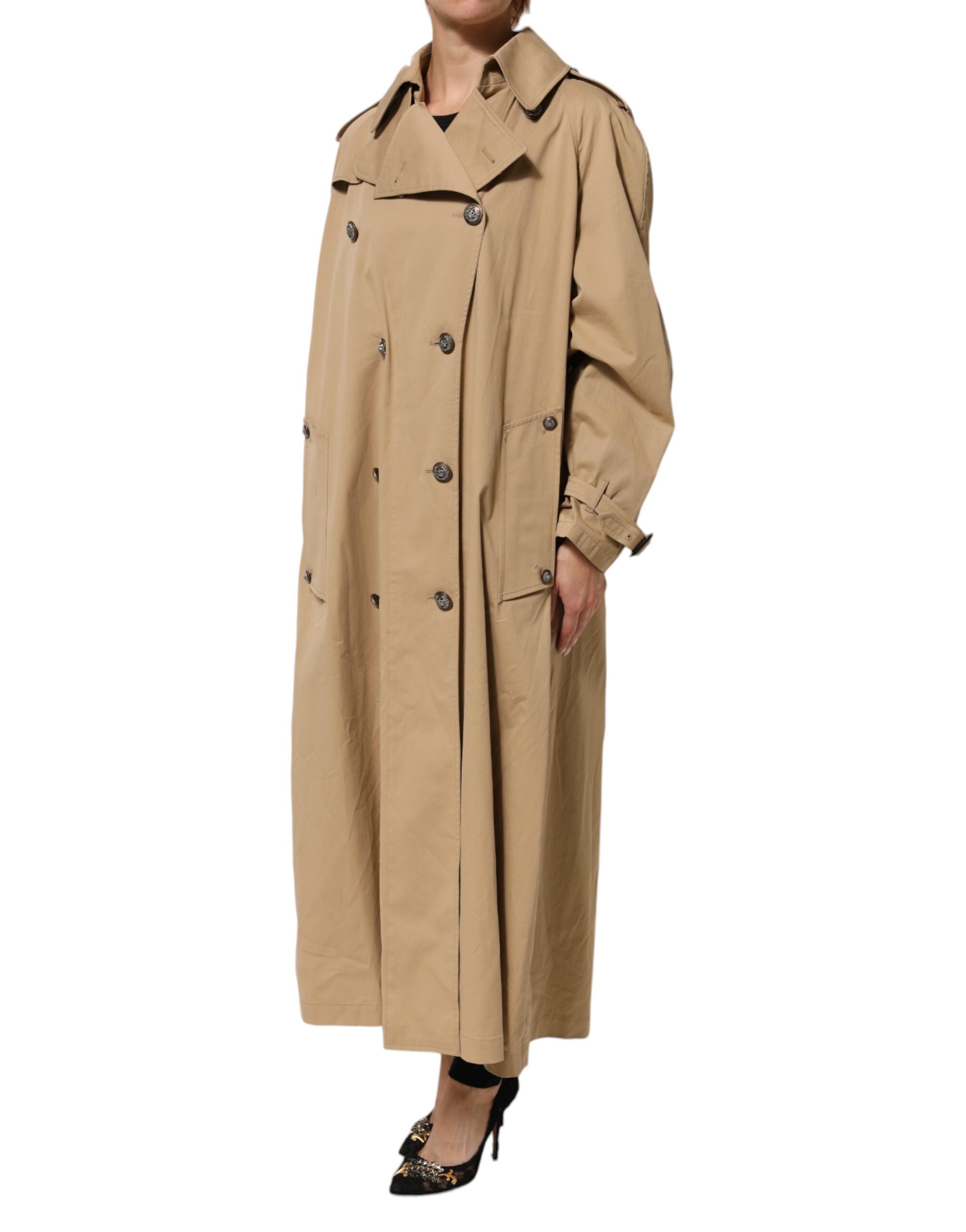 Dolce & Gabbana Khaki Zweireiher Trenchcoat Jacke