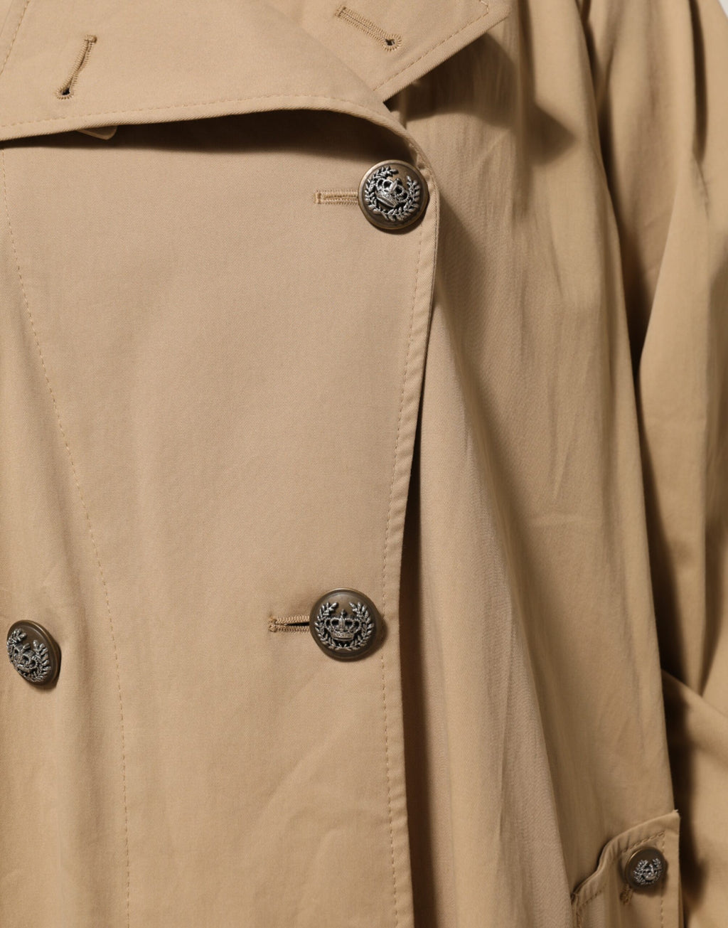 Dolce & Gabbana Khaki Zweireiher Trenchcoat Jacke