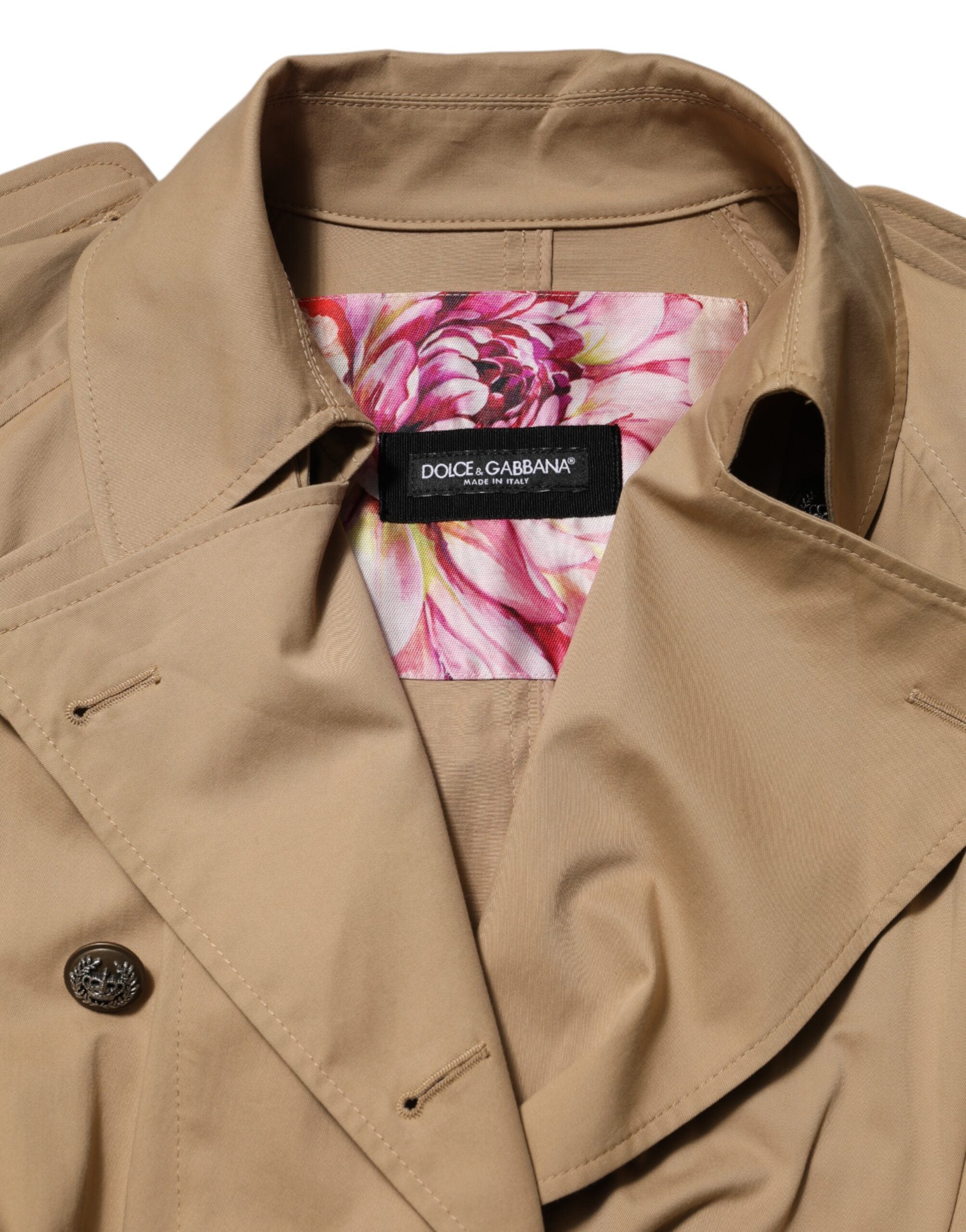 Dolce & Gabbana Khaki Zweireiher Trenchcoat Jacke