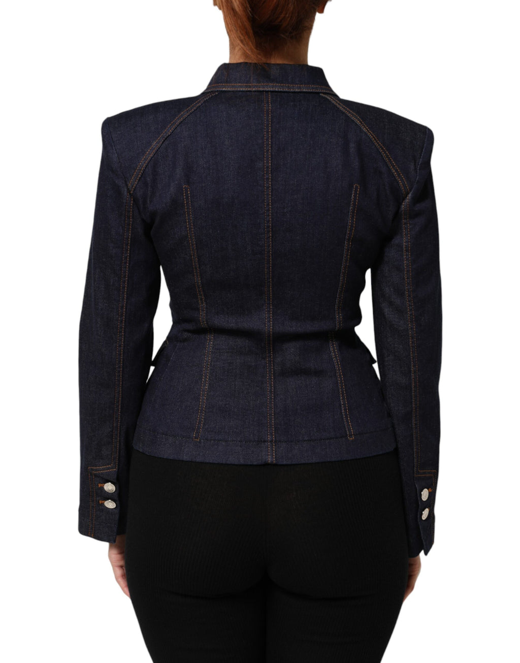 Dolce & Gabbana Donkerblauwe Katoenen Spijkerjas met Kraag
