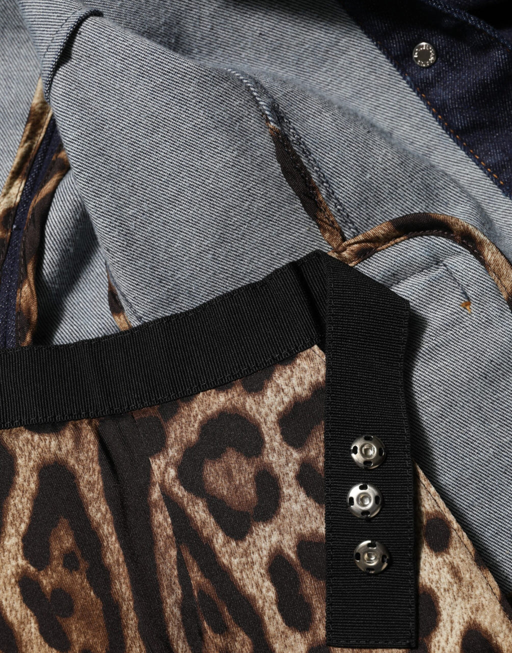 Dolce & Gabbana Dunkelblaue Baumwoll-Jeansjacke mit Kragen