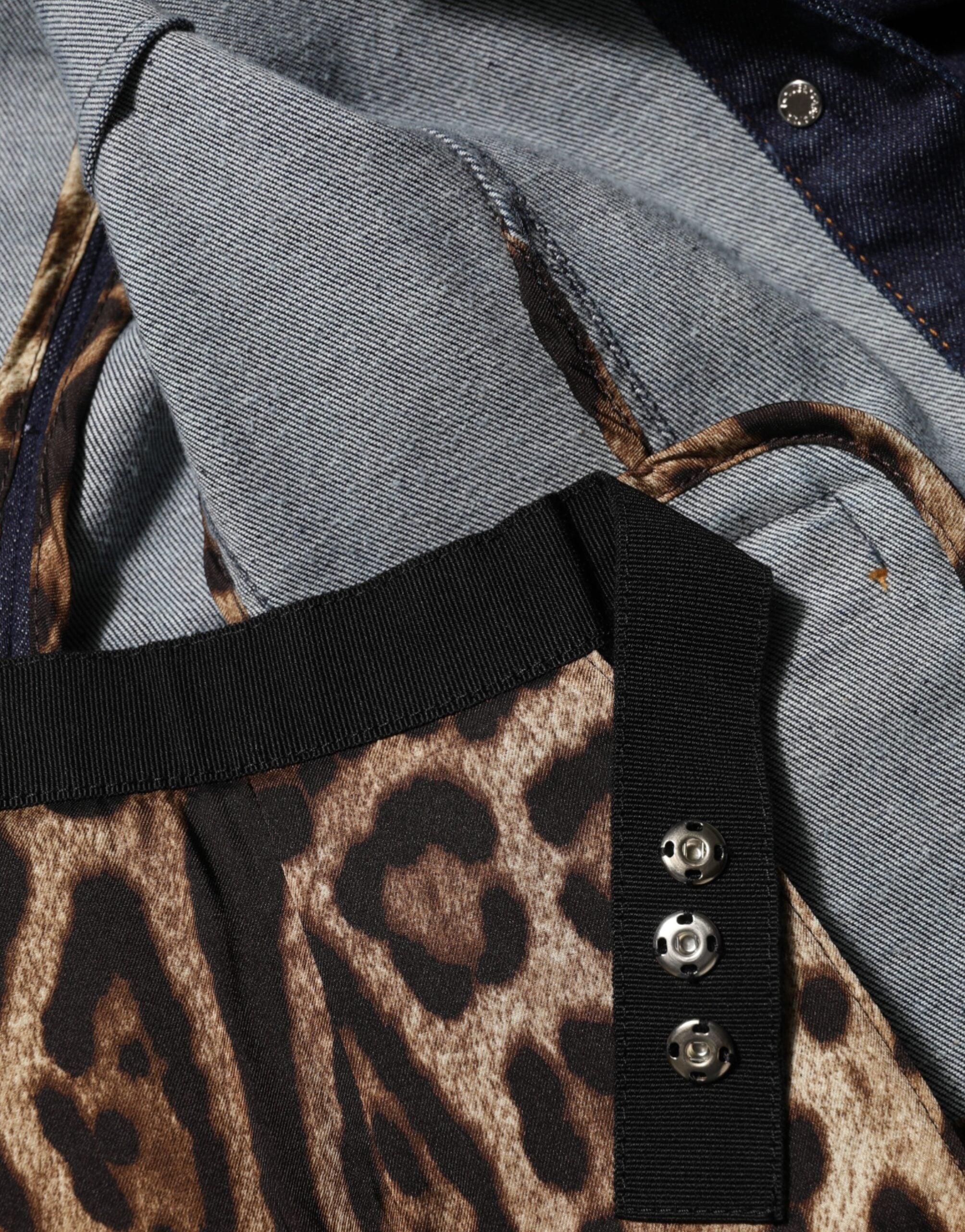 Dolce & Gabbana Dunkelblaue Baumwoll-Jeansjacke mit Kragen