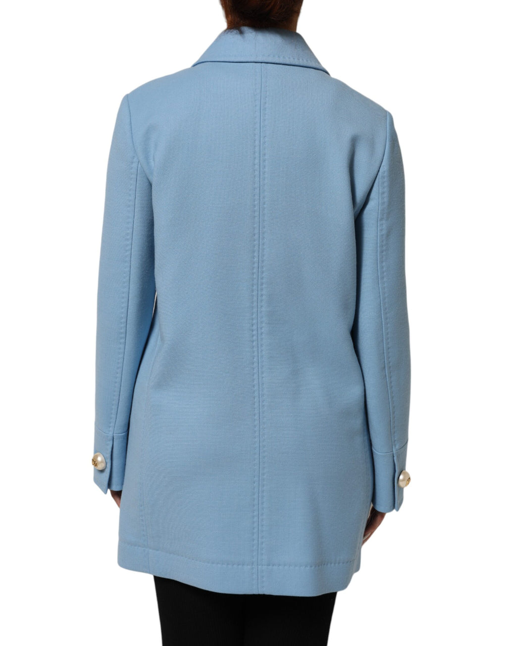 Dolce & Gabbana Blauer geknöpfter Trenchcoat Jacke