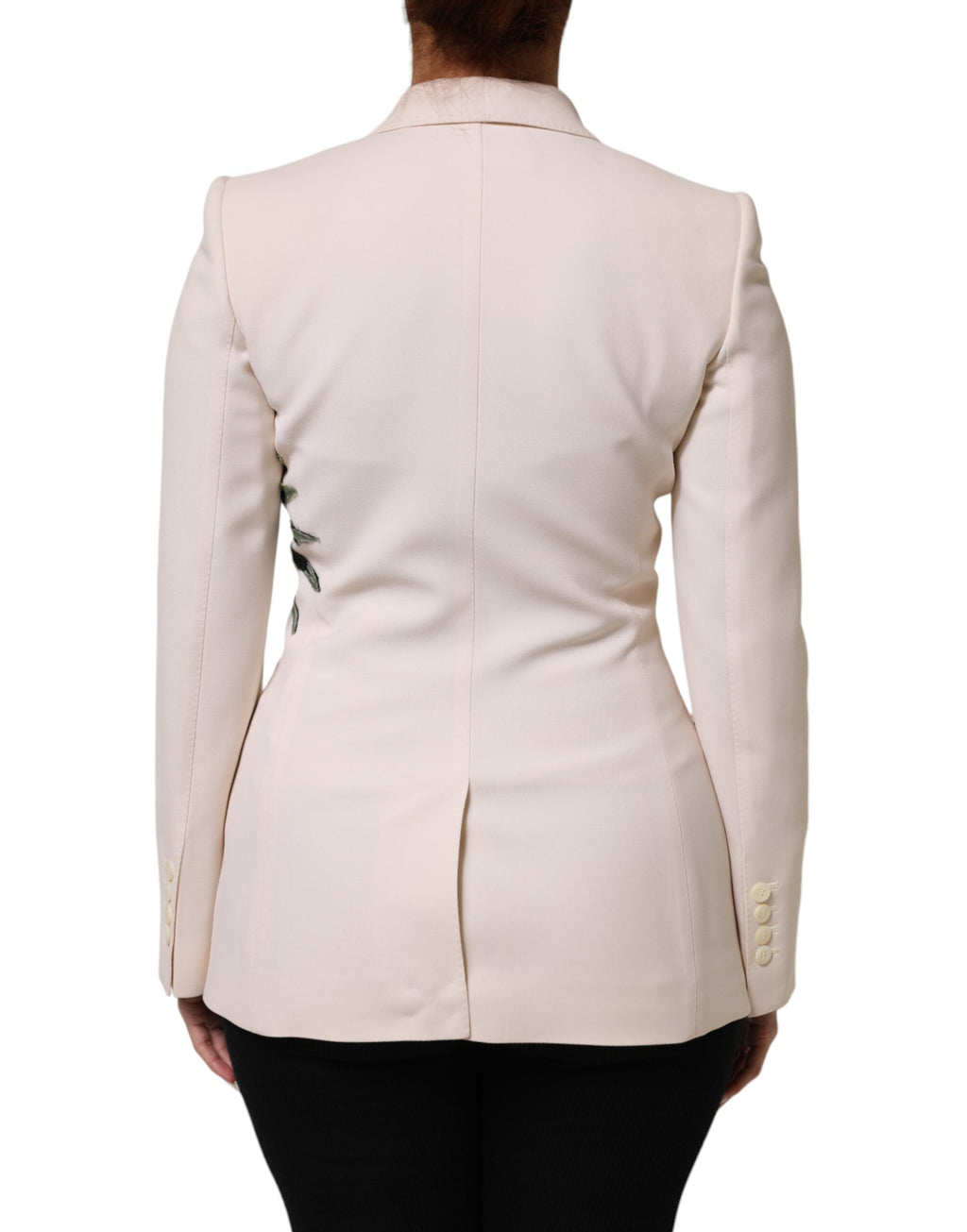 Dolce & Gabbana Beige Geborduurd Enkelborstig Jasje