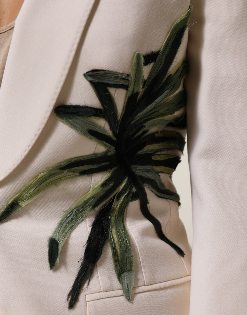 Dolce & Gabbana Beige bestickte einreihige Jacke