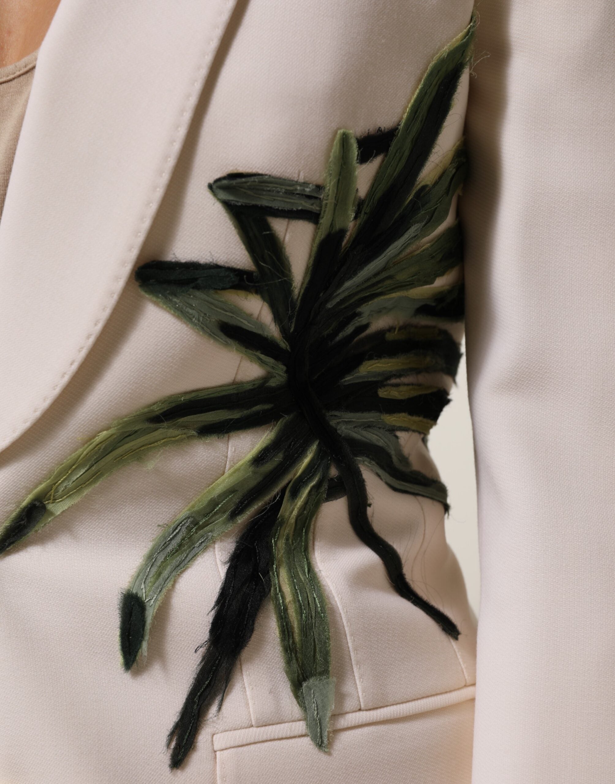 Dolce & Gabbana Beige bestickte einreihige Jacke