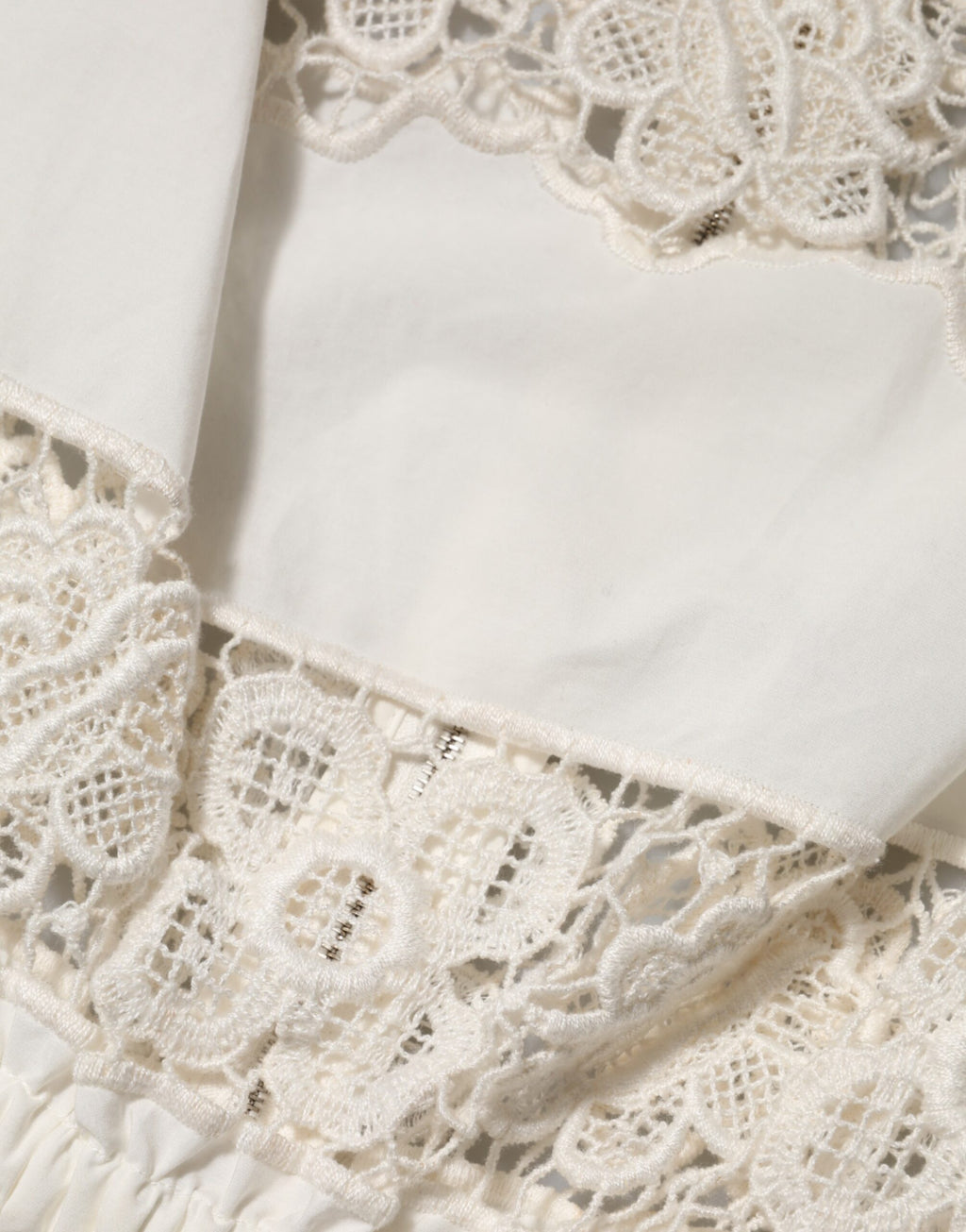 Dolce & Gabbana Weißes Popeline Tank Top mit durchbrochener Stickerei