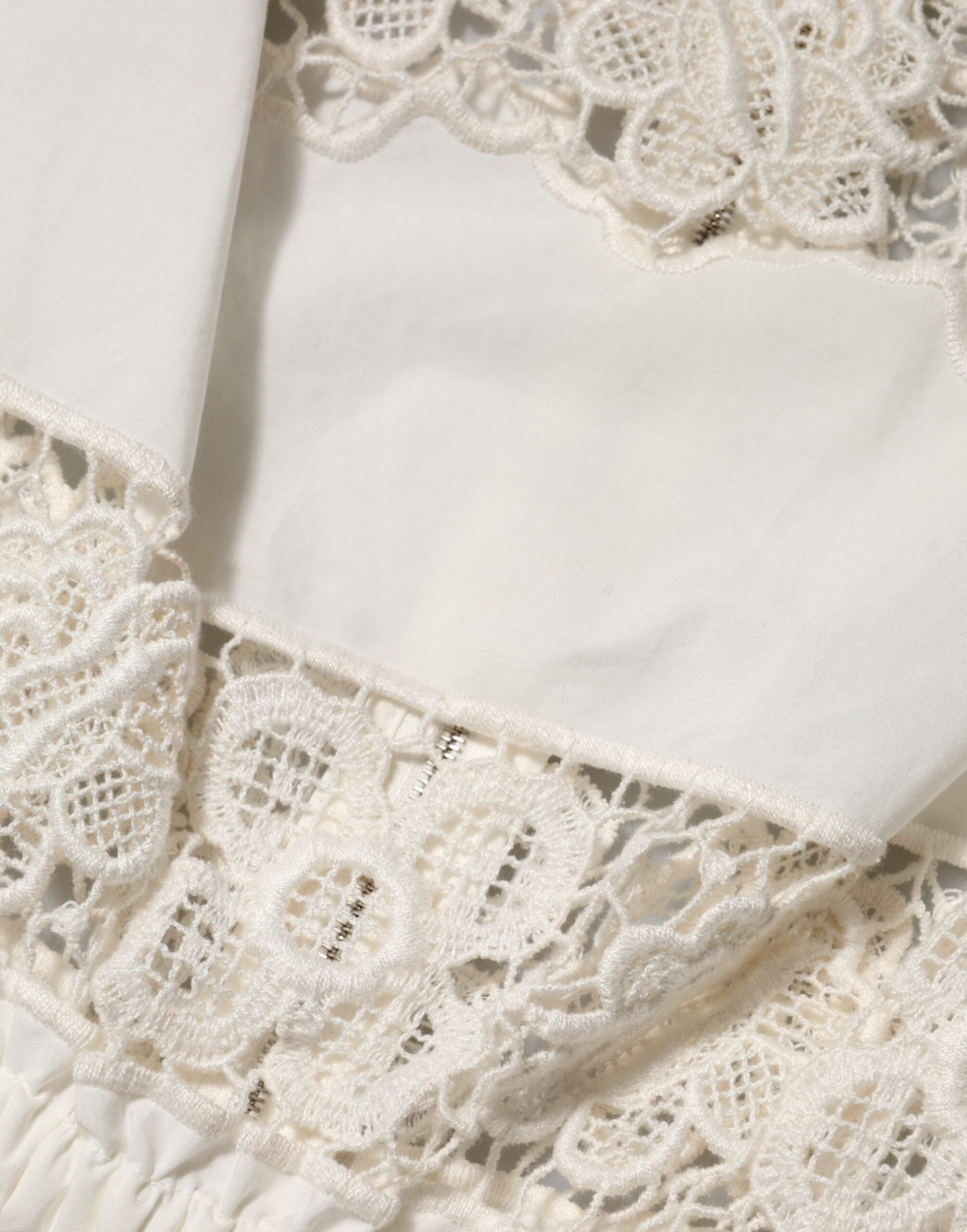 Dolce & Gabbana Weißes Popeline Tank Top mit durchbrochener Stickerei