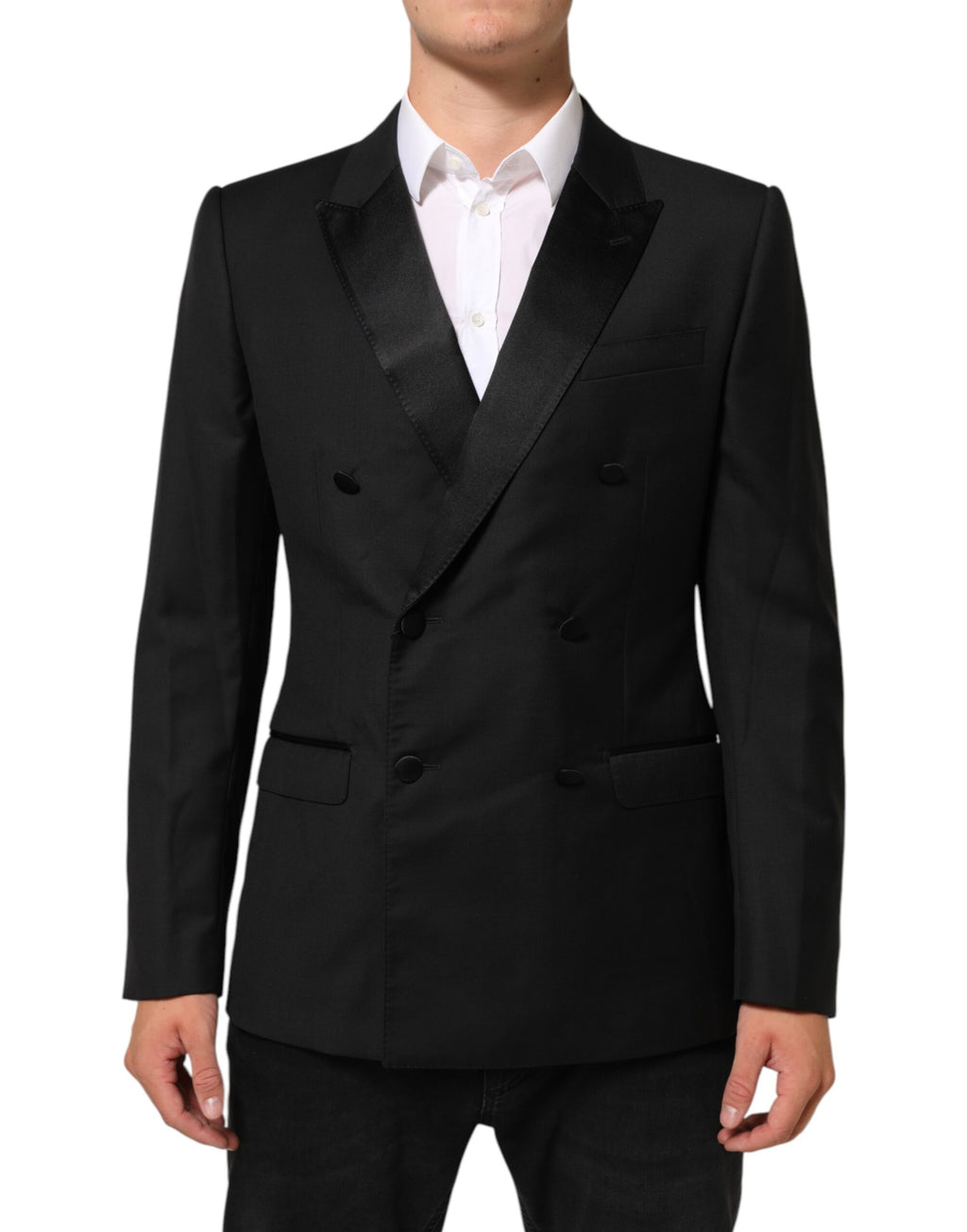 Dolce & Gabbana Schwarzer MARTINI Doppelreihiger Anzug-Blazer