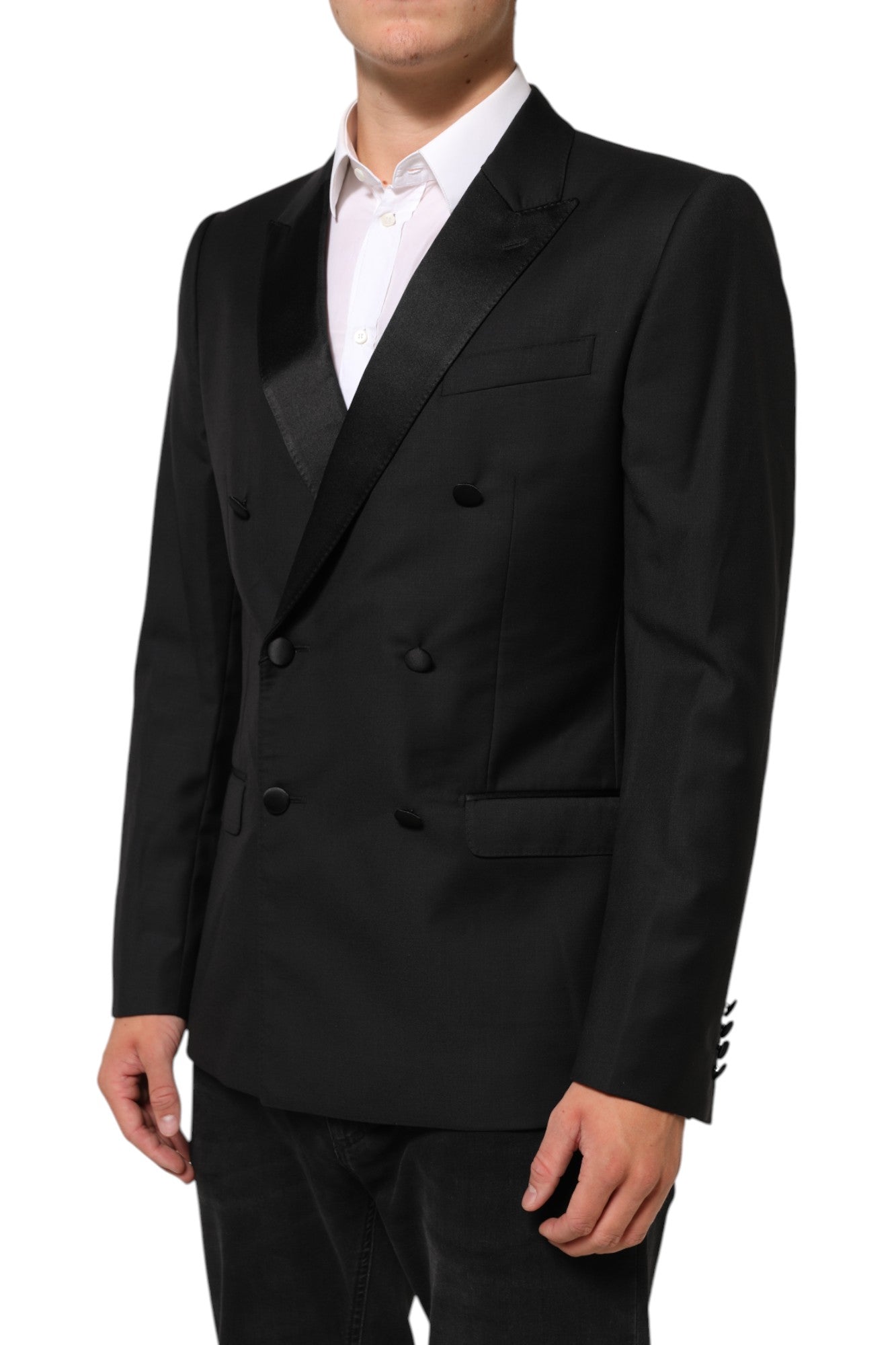 Dolce & Gabbana Schwarzer MARTINI Doppelreihiger Anzug-Blazer