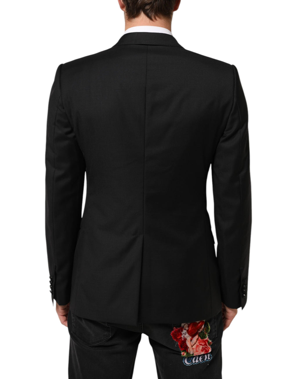 Dolce & Gabbana Schwarzer MARTINI Doppelreihiger Anzug-Blazer