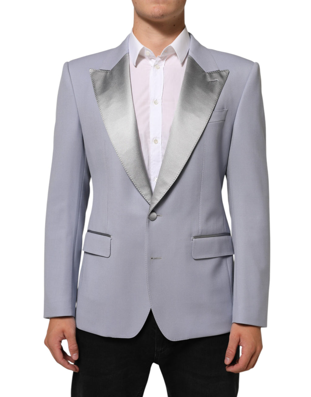 Dolce & Gabbana Graue Wolle SICILIA 2 Knöpfe Herren Anzug Blazer