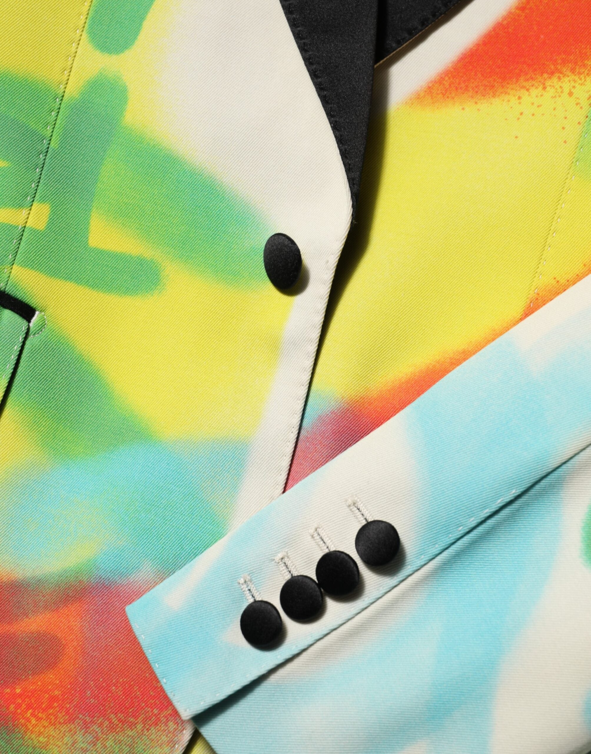 Dolce & Gabbana Multicolor Graffiti SICILIA 1 Knopf Herren Anzug Blazer