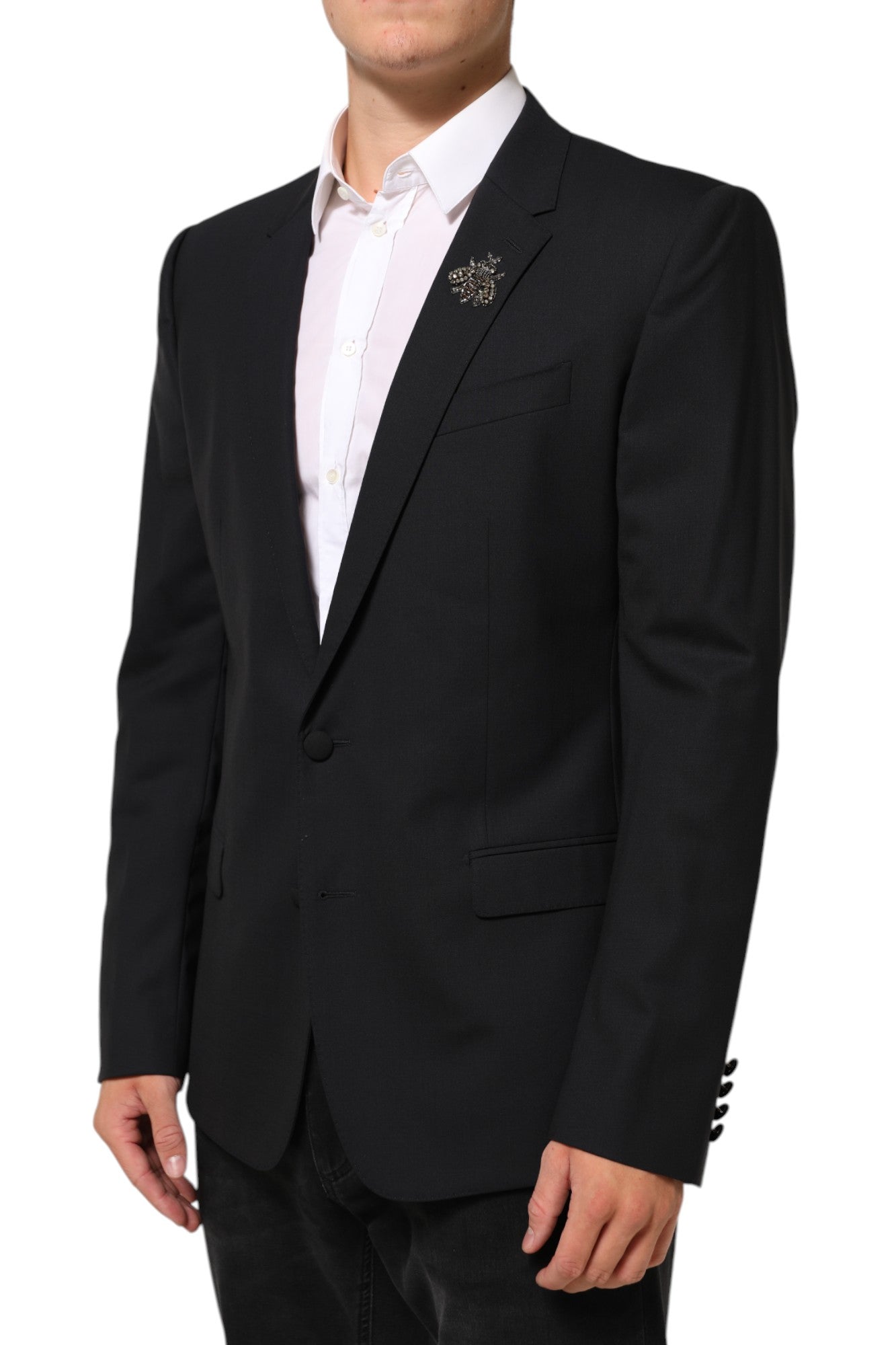 Dolce & Gabbana Schwarz Biene MARTINI 2-Knopf Herren Anzug Blazer