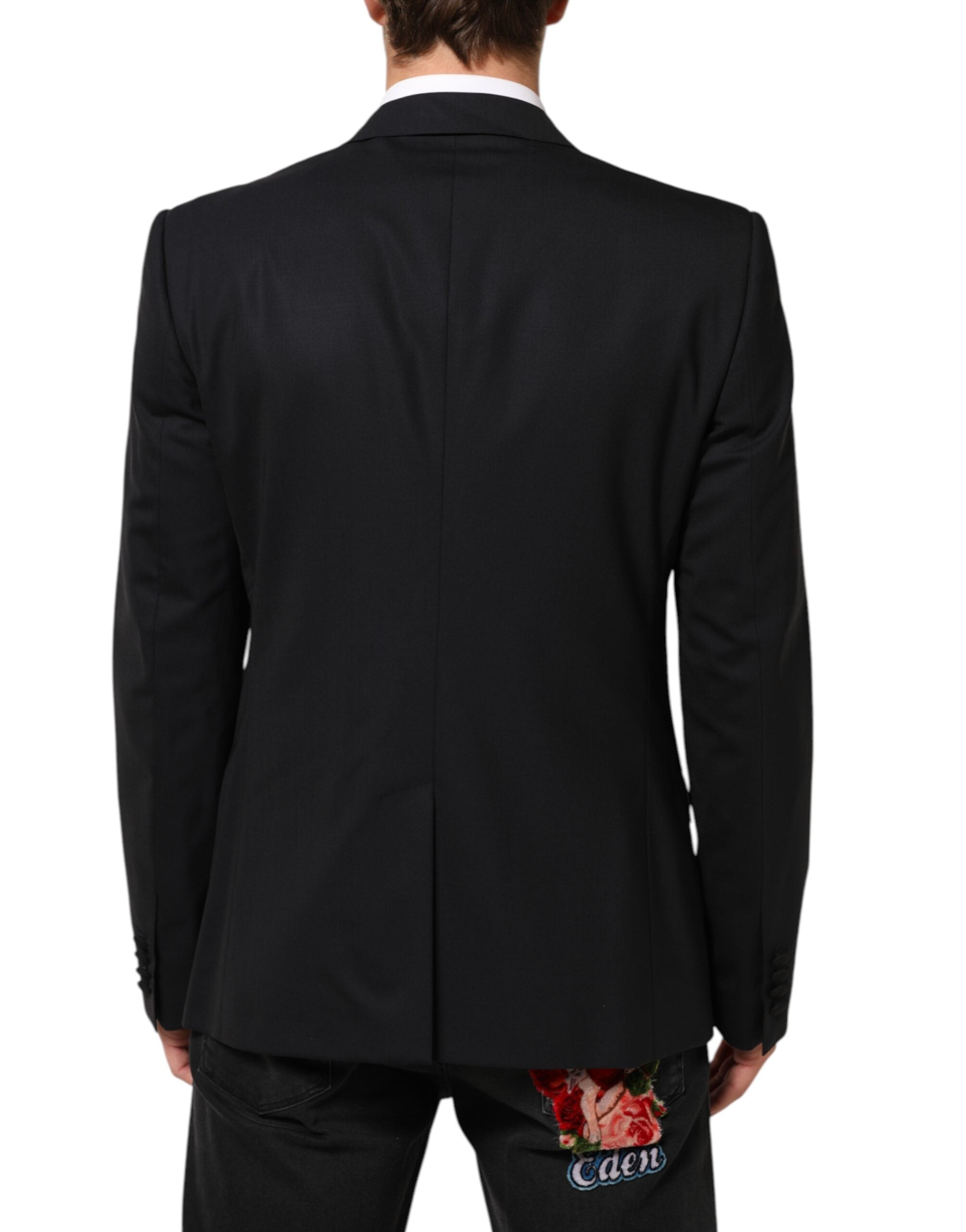 Dolce & Gabbana Schwarz Biene MARTINI 2-Knopf Herren Anzug Blazer