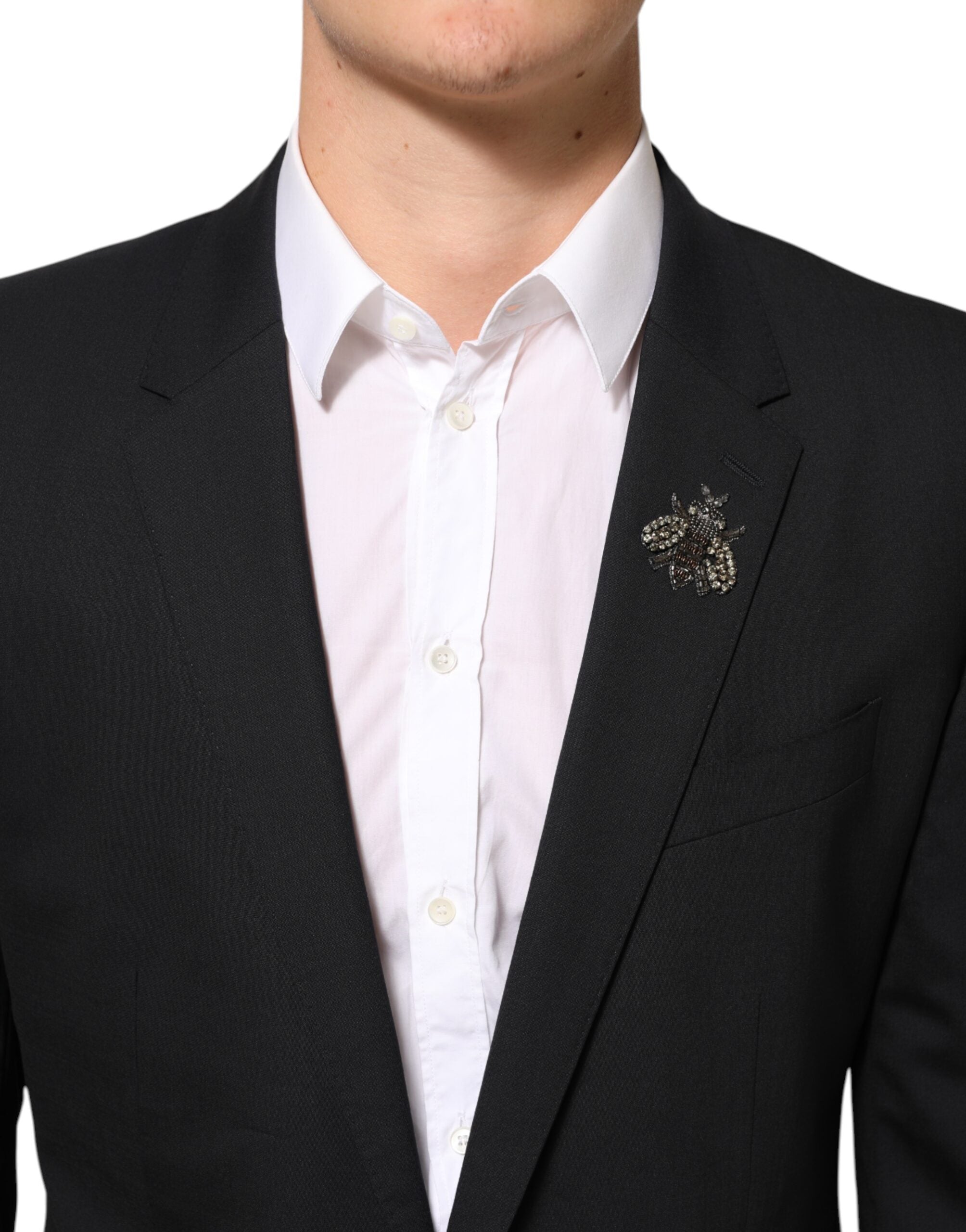 Dolce & Gabbana Schwarz Biene MARTINI 2-Knopf Herren Anzug Blazer
