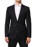 Dolce & Gabbana Black Wool NAPOLI 2 Button Men Suit Blazer