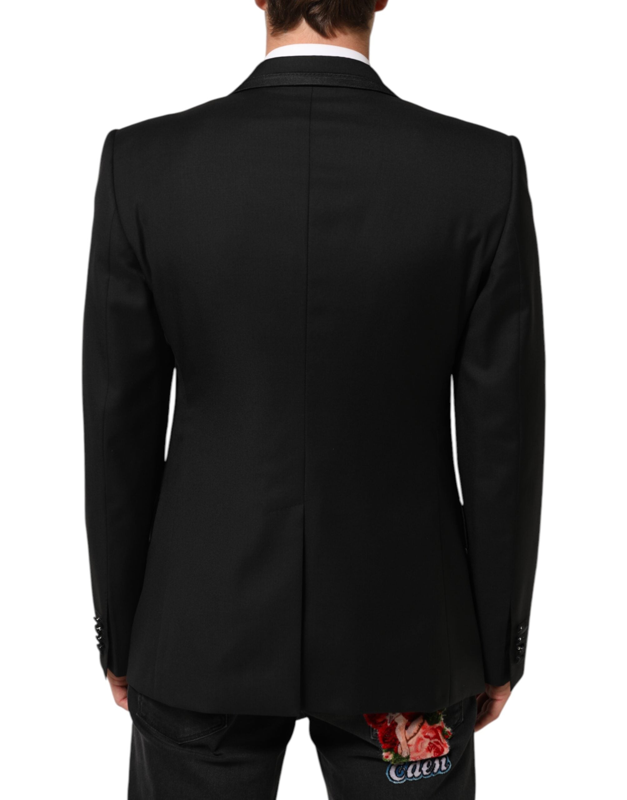 Dolce & Gabbana Schwarz Wolle 1 Knopf Anzug Jacke Männer Blazer