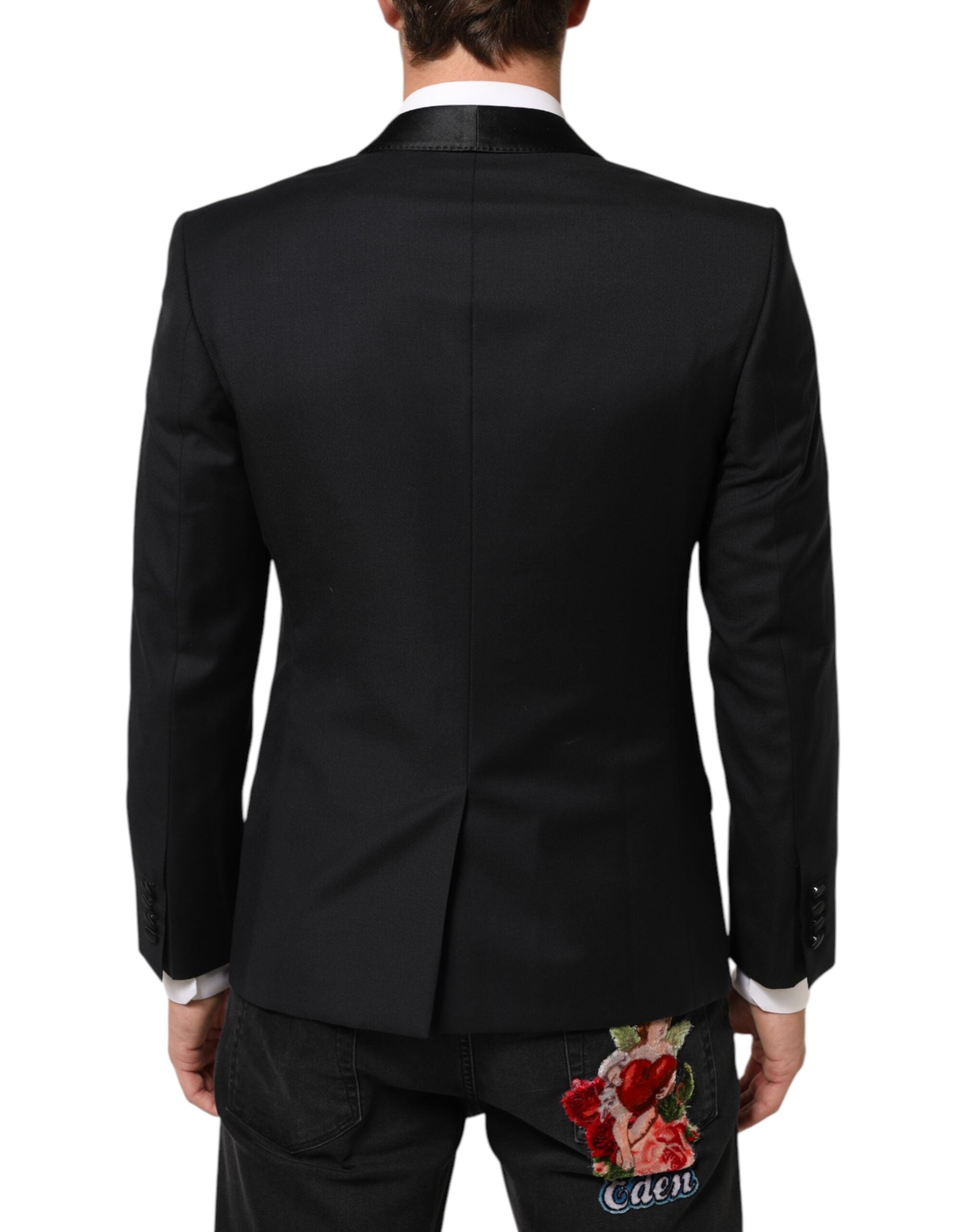 Dolce & Gabbana Schwarz GOLD 1 Knopf Anzug Jacke Männer Blazer