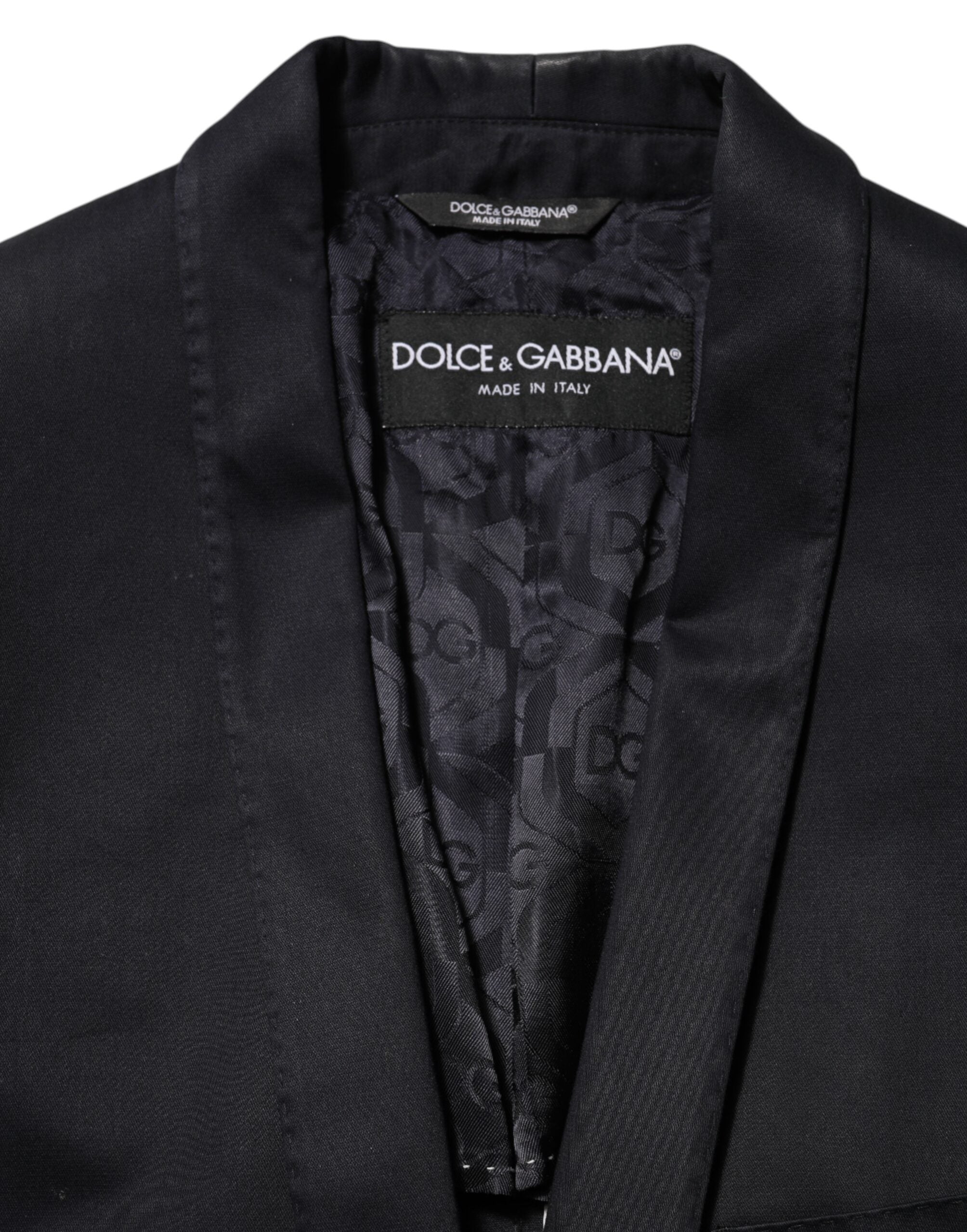 Dolce & Gabbana Schwarz Baumwolle 1 Knopf Anzug Jacke Blazer