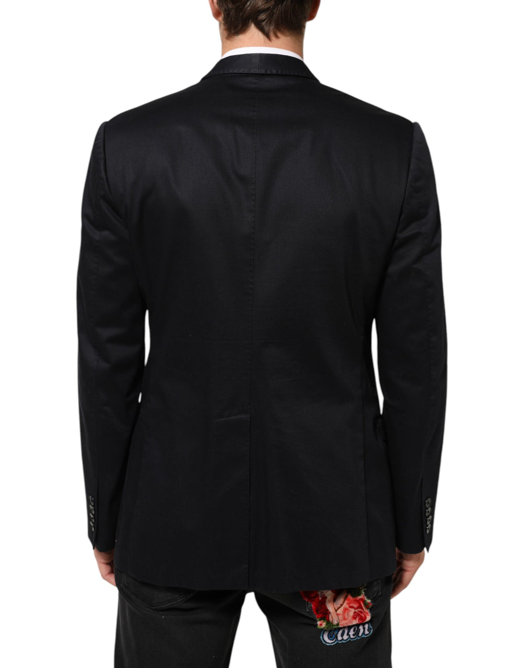Dolce & Gabbana Schwarz Baumwolle 1 Knopf Anzug Jacke Blazer