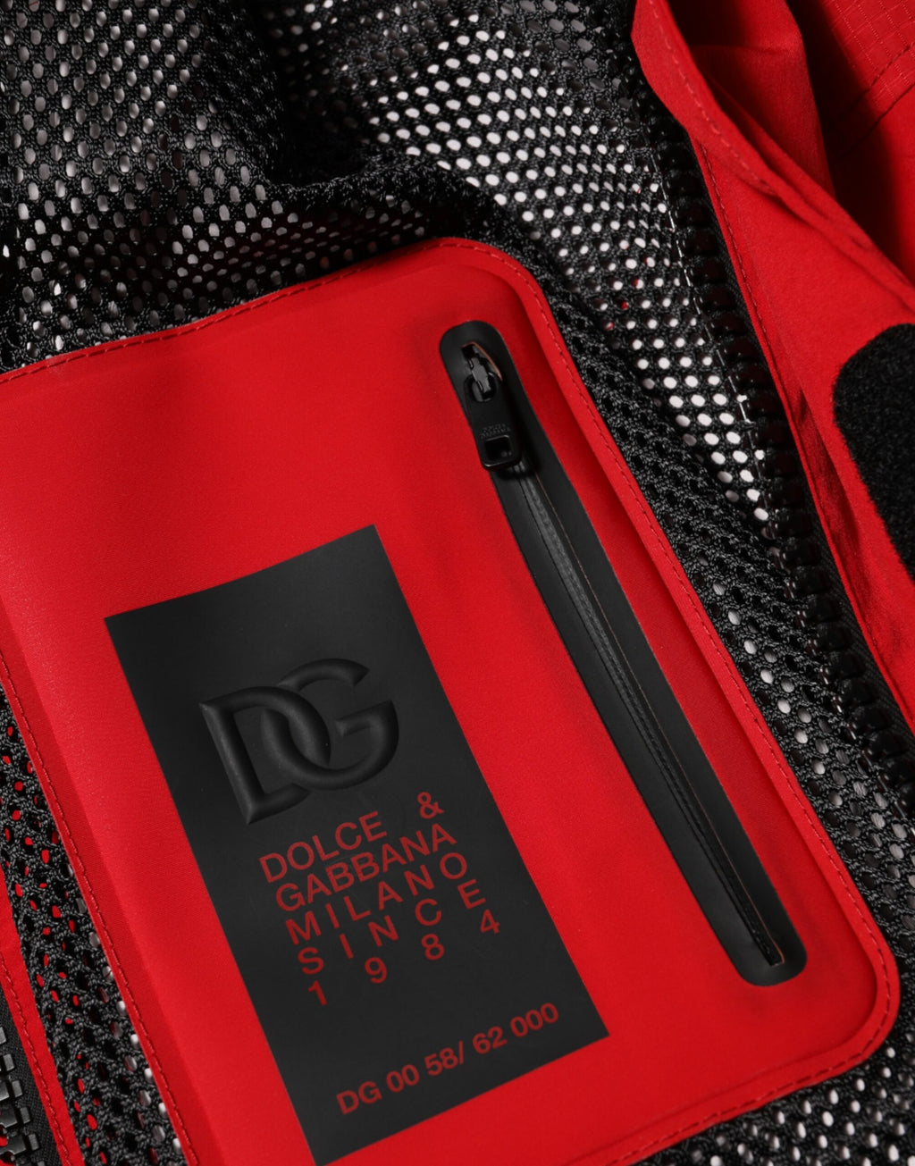 Dolce & Gabbana Rote Nylon Kapuzen-Parka-Jacke für Männer mit Reißverschluss