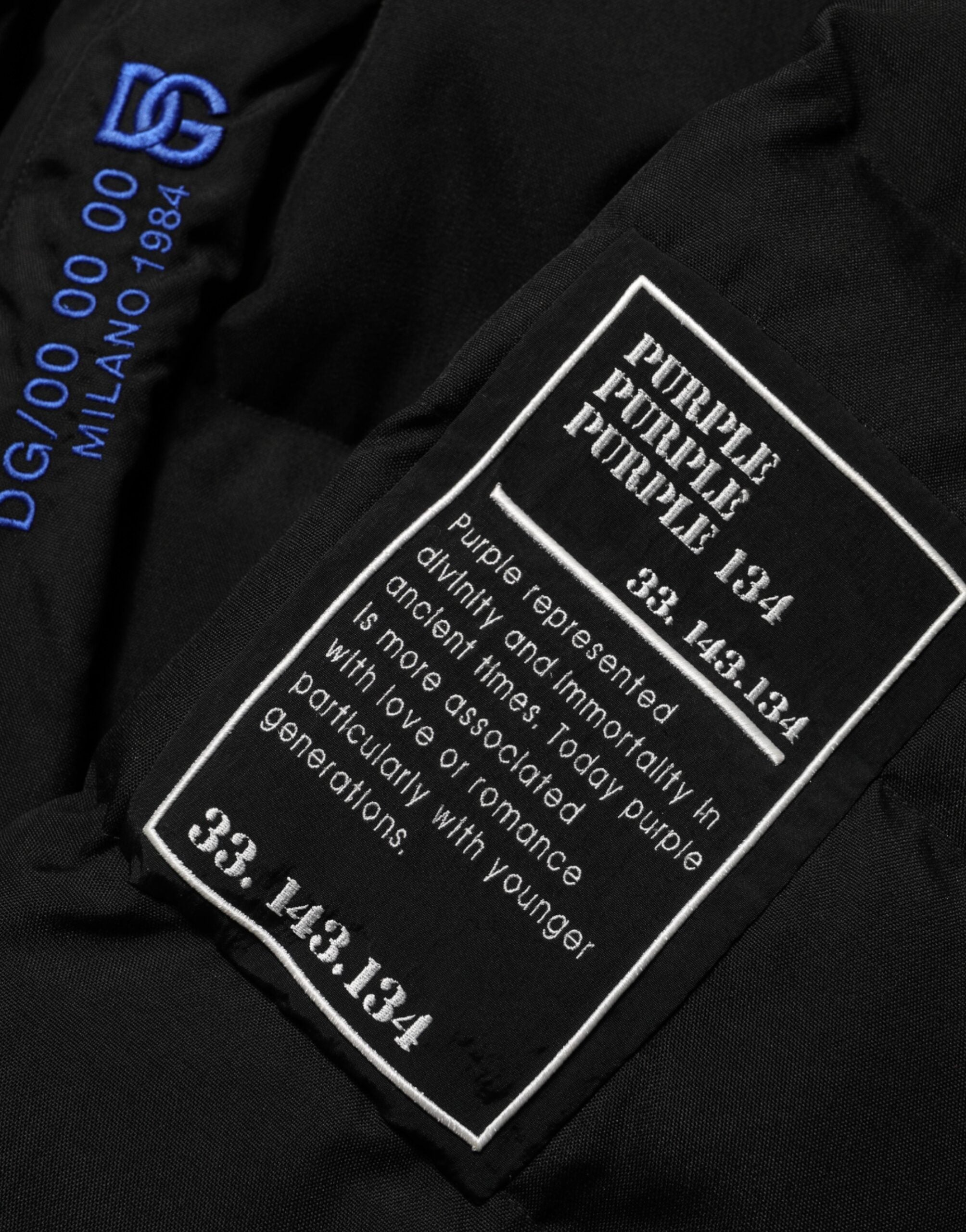 Dolce & Gabbana Schwarze Nylon Puffer Männer Full Zip Jacke