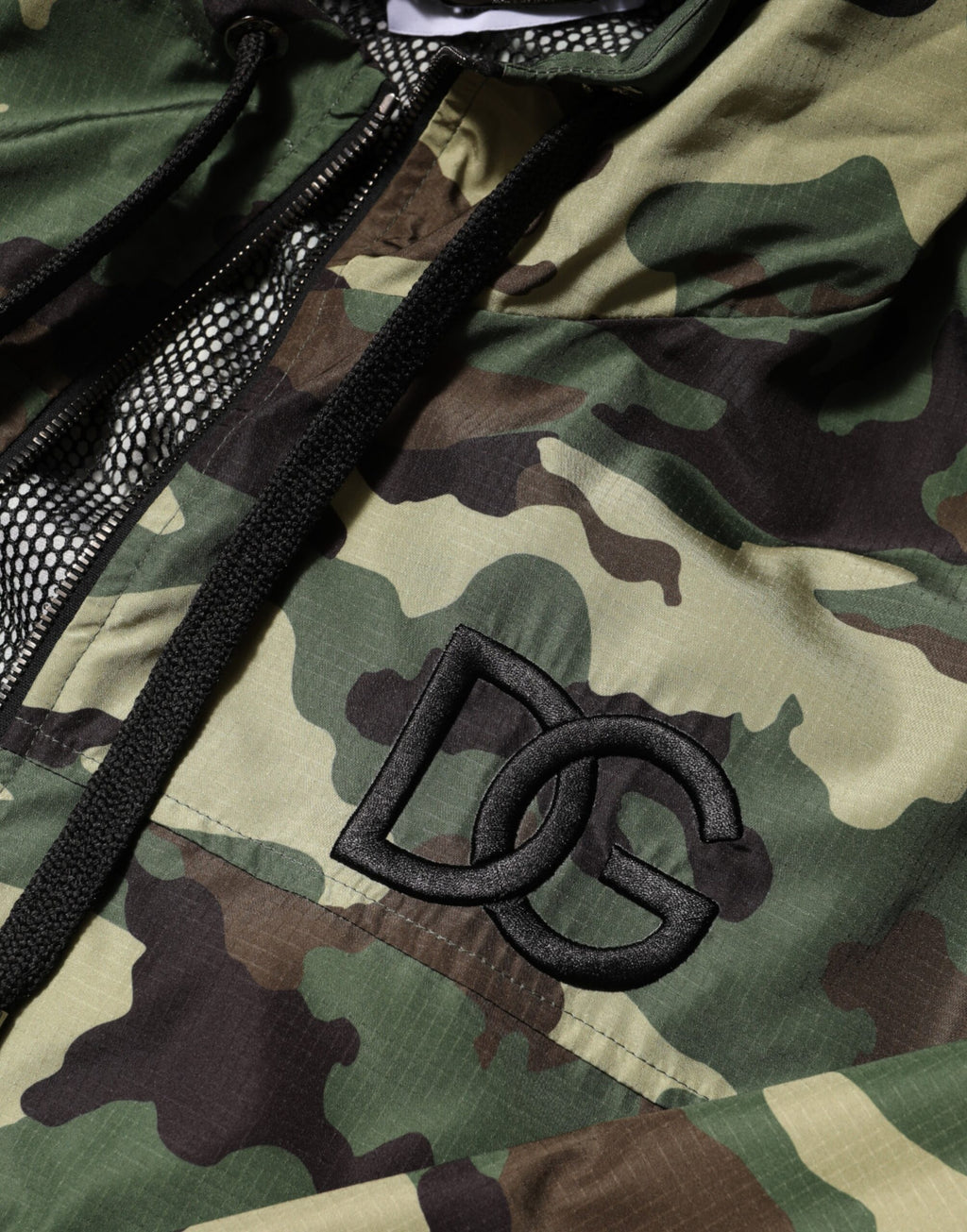 Dolce & Gabbana Grünes Tarnmuster Sweatshirt Jacke mit Kapuze