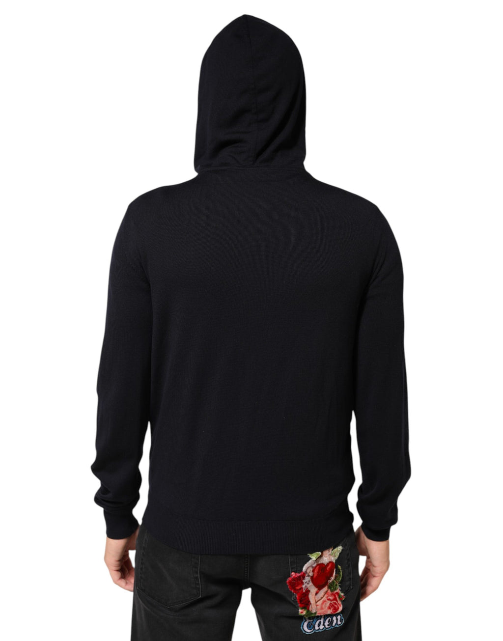 Dolce & Gabbana Schwarze Leder-Blousonjacke mit Kapuze und Reißverschluss