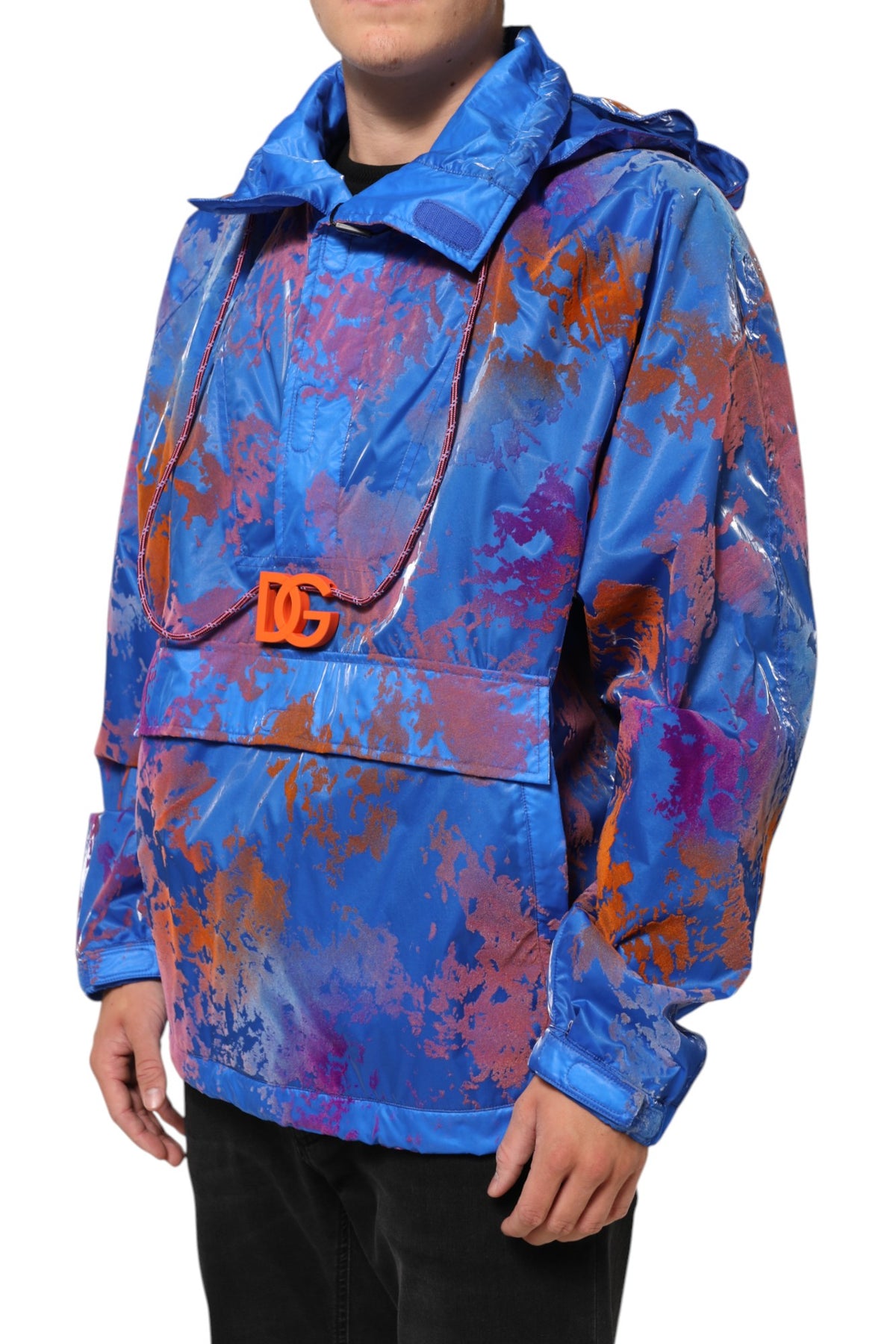 Dolce & Gabbana Blauwe Tie-Dye Hoodie met Logo