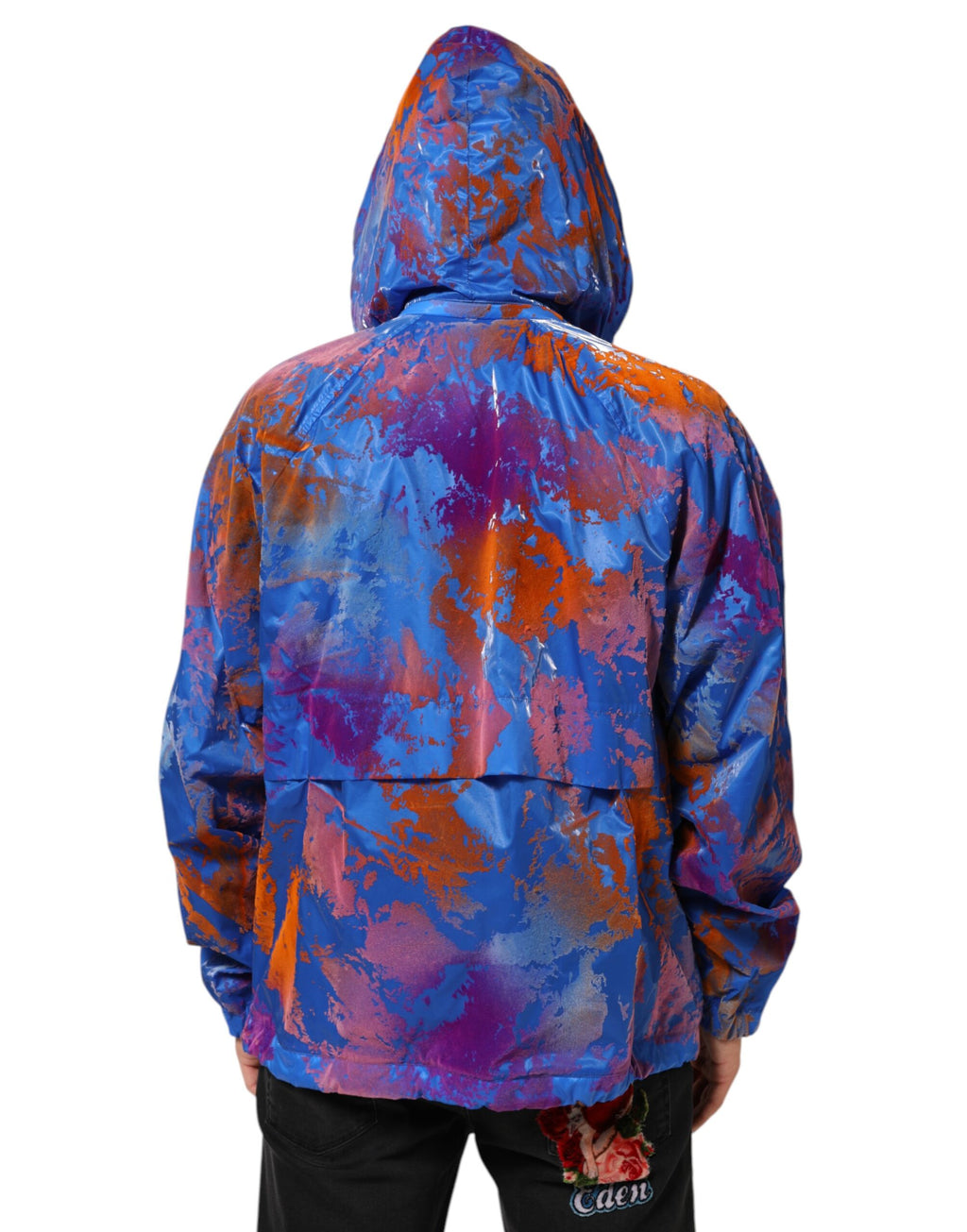 Dolce & Gabbana Blaue Tie Dye Logo Sweatshirt Jacke mit Kapuze