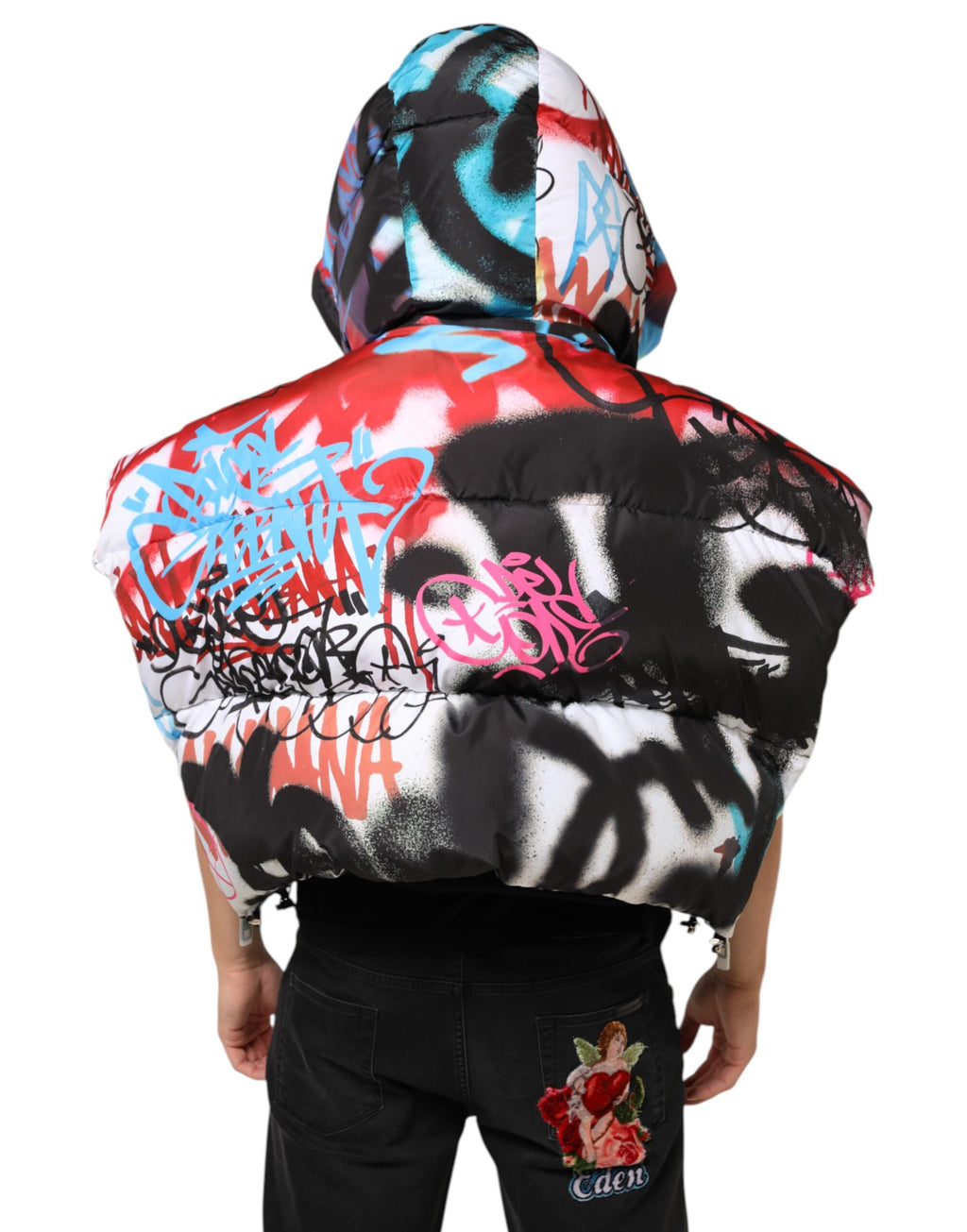 Dolce & Gabbana Multicolor Graffiti Sportweste mit Kapuze Jacke