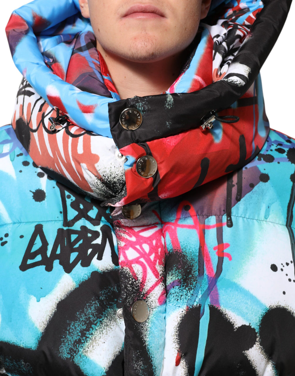 Dolce & Gabbana Multicolor Graffiti Sportweste mit Kapuze Jacke