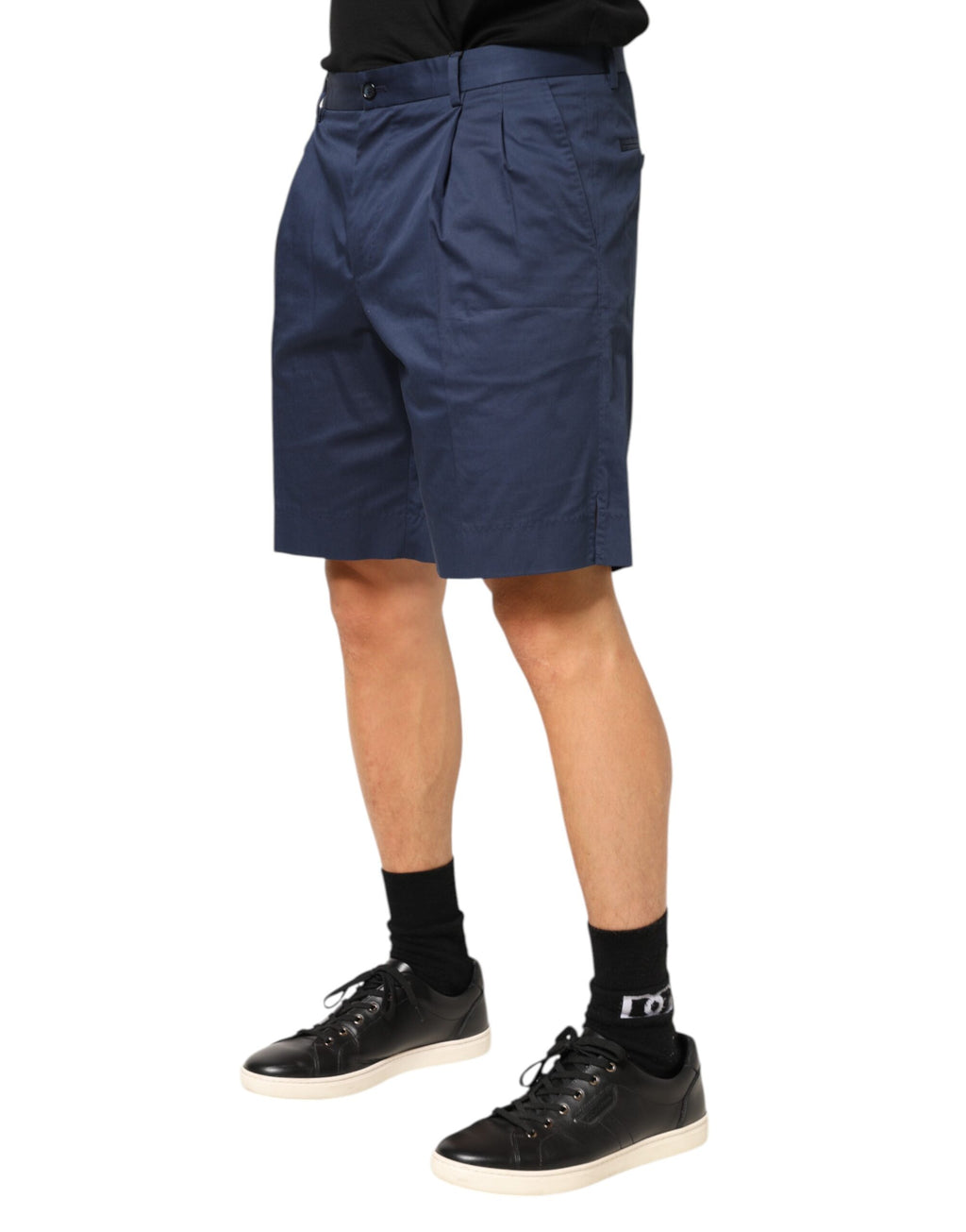 Dolce & Gabbana Blaue Bermuda-Shorts aus Baumwolle mit mittlerer Taille