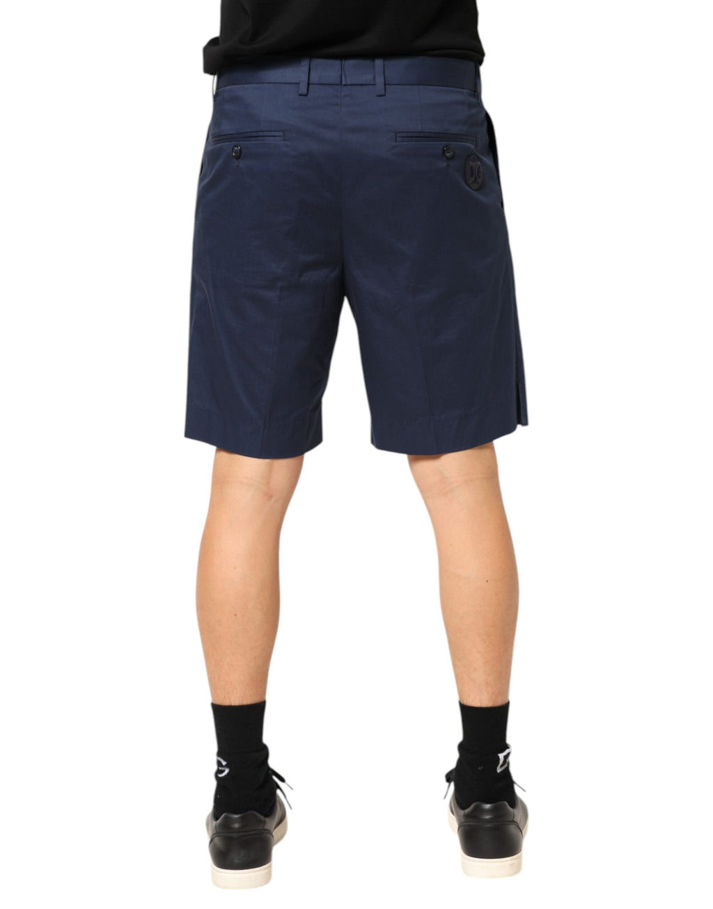 Dolce & Gabbana Blaue Bermuda-Shorts aus Baumwolle mit mittlerer Taille