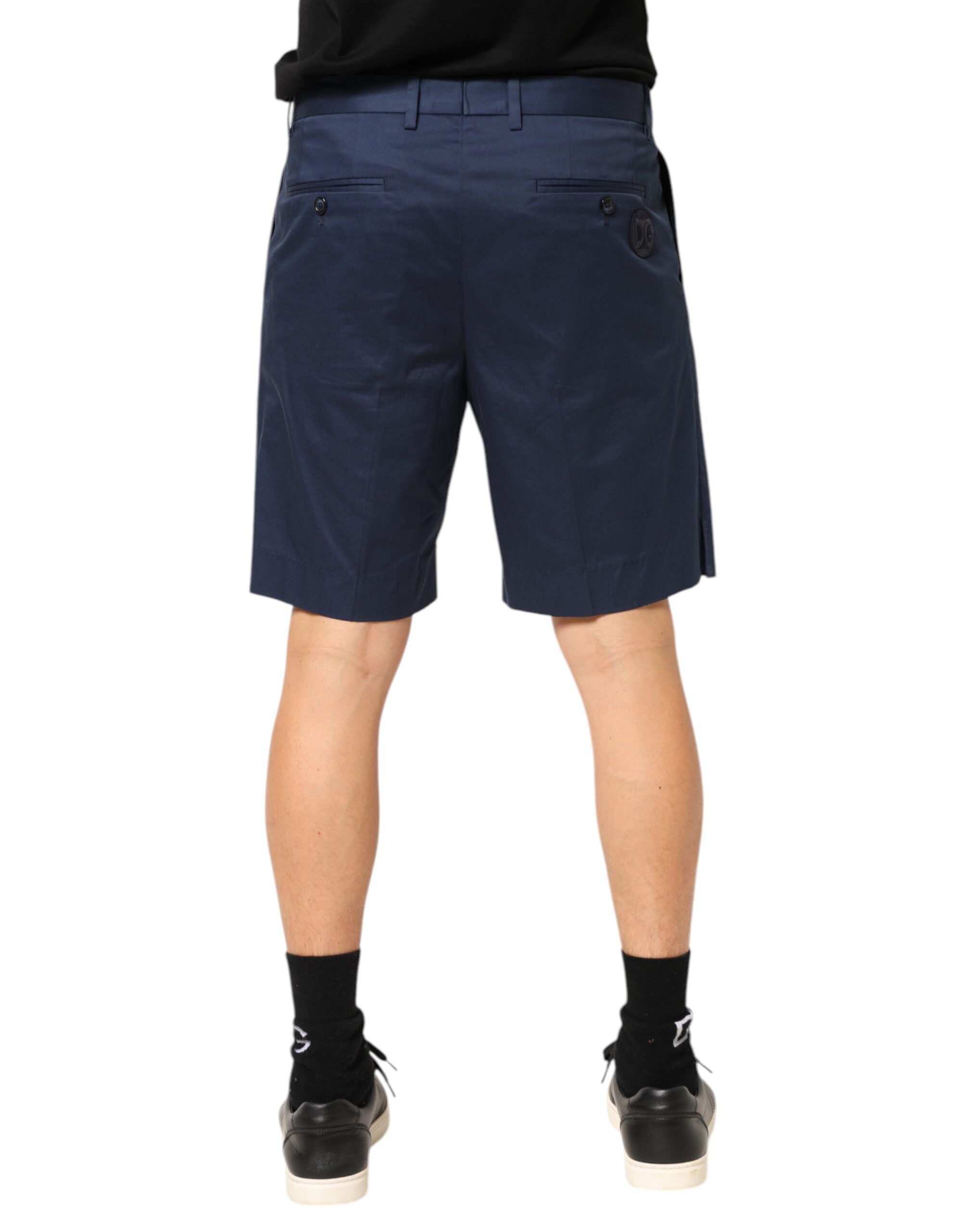 Dolce & Gabbana Blaue Bermuda-Shorts aus Baumwolle mit mittlerer Taille
