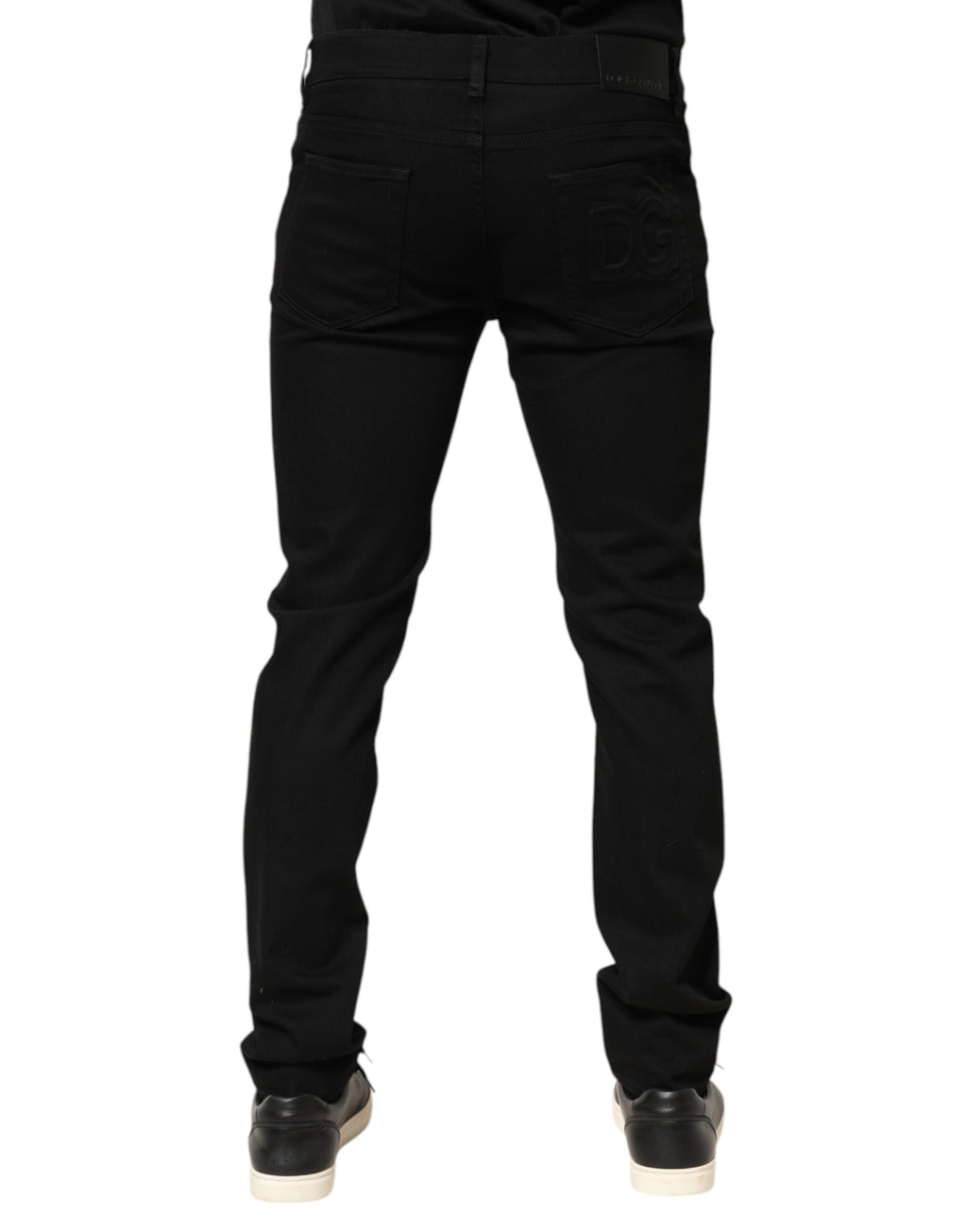Dolce & Gabbana Schwarze Baumwolle Mid Waist Skinny Herren Denim Jeans