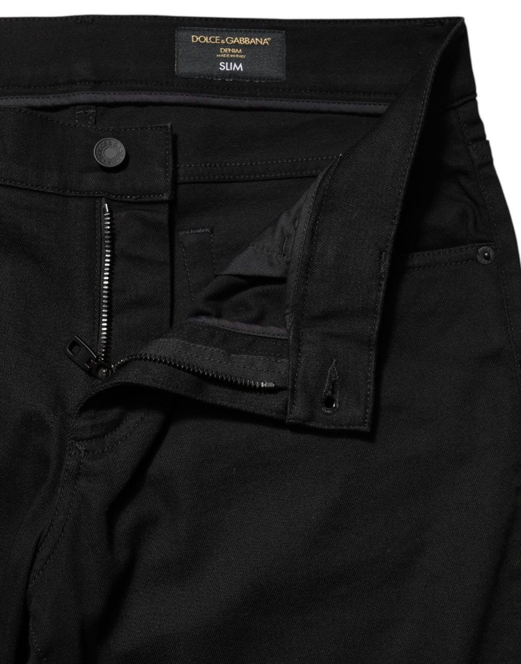 Dolce & Gabbana Schwarze Baumwolle Mid Waist Skinny Herren Denim Jeans