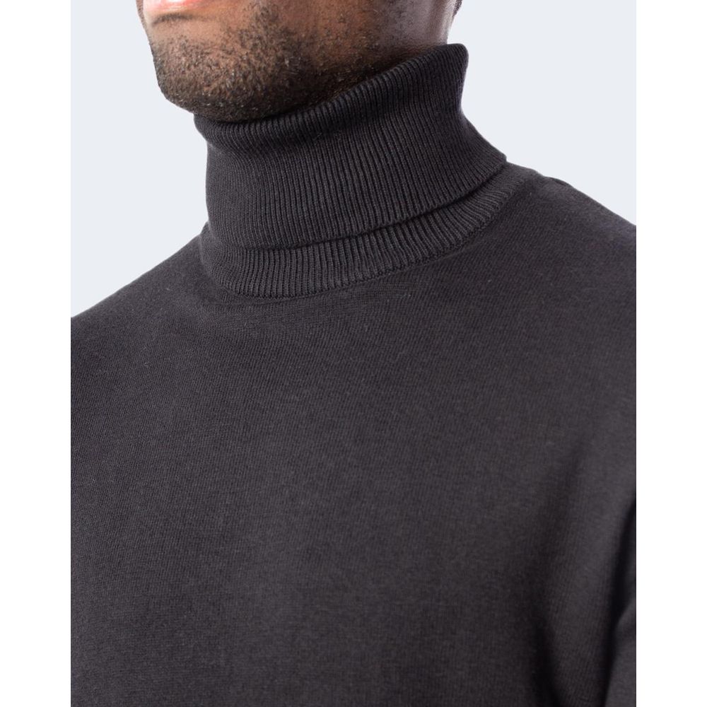 Jack Jones Schwarzer Baumwoll-Rollkragenpullover