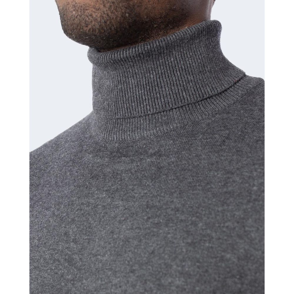 Jack Jones Grauer Baumwoll-Rollkragenpullover