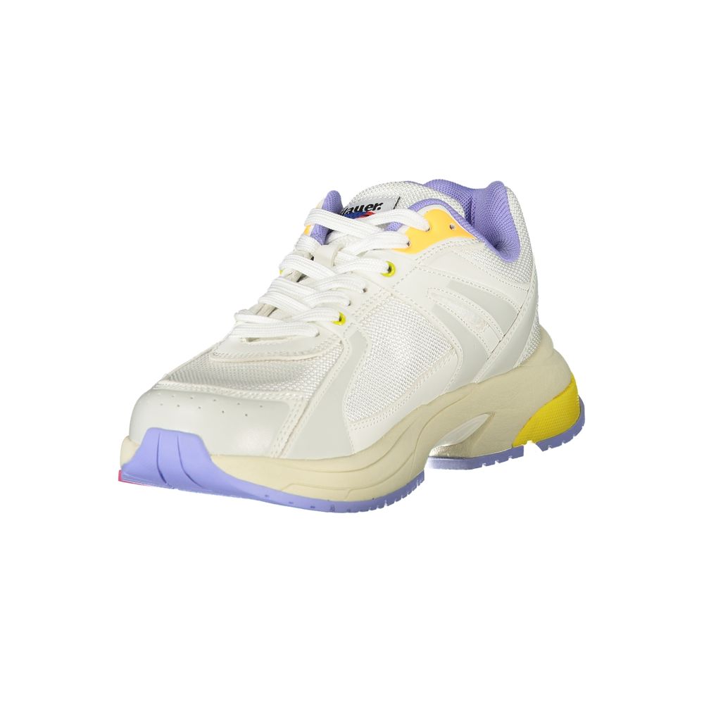 Blauer Sneaker aus weißem Polyester