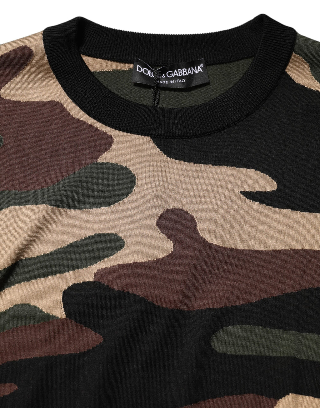 Dolce & Gabbana Multicolor Camouflage Rundhalsausschnitt Männer Pullover Pullover