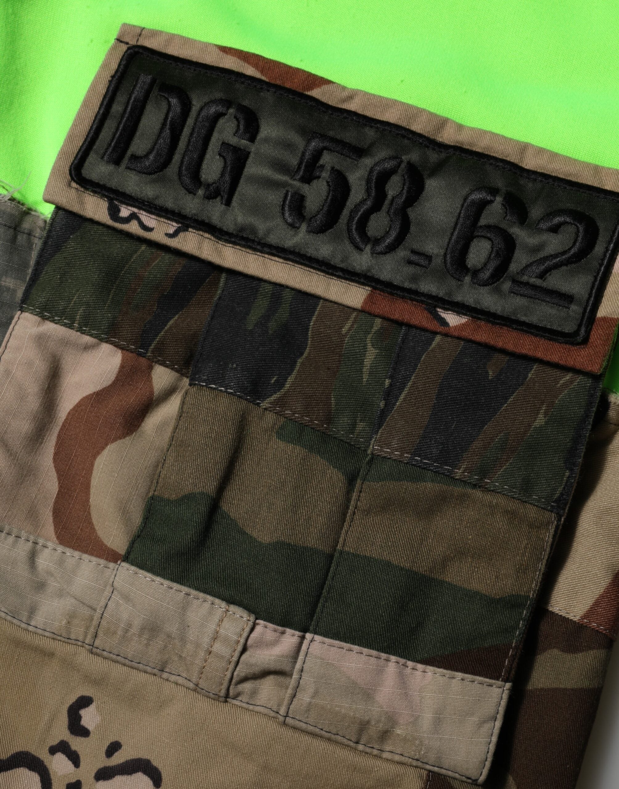 Dolce & Gabbana Grünes Patchwork Herren Sweatshirt Pullover