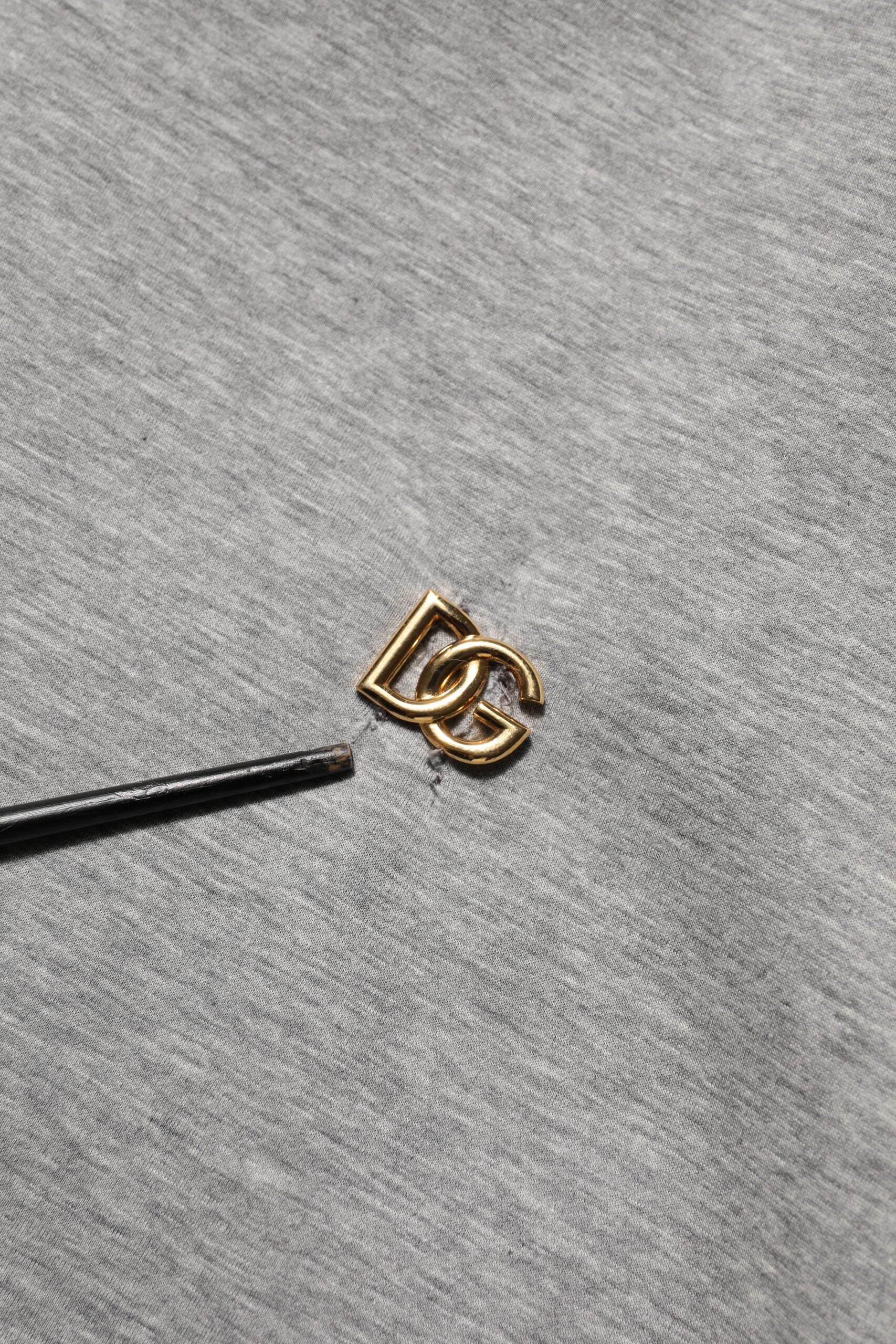 Dolce & Gabbana Graues Logo-Sweatshirt aus Baumwolle mit Kapuze Pullover