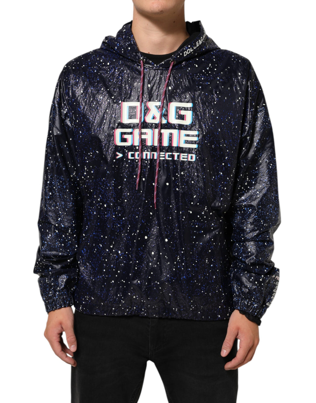 Dolce & Gabbana Blaues D&G Game Sweatshirt mit Kapuze für Männer Pullover