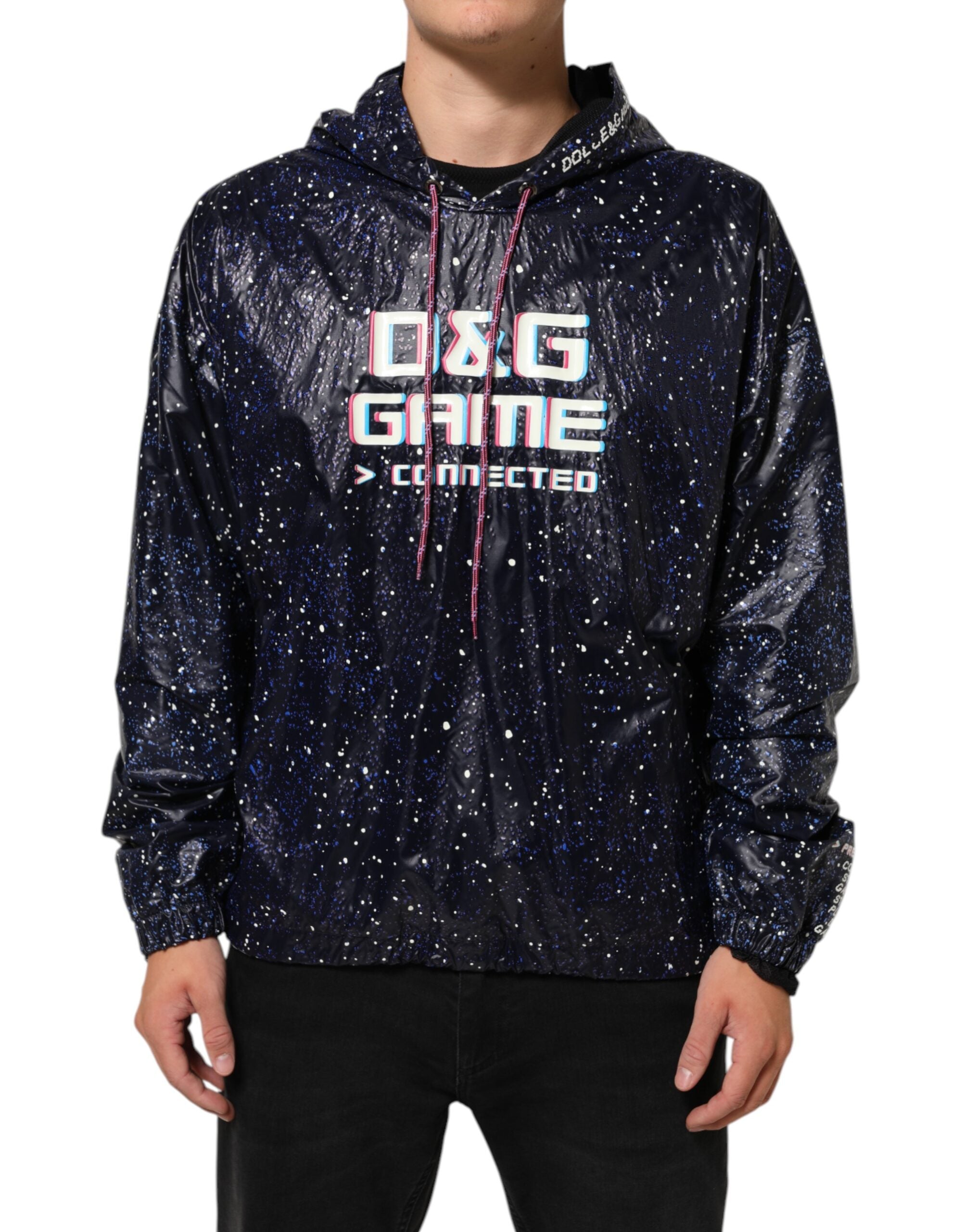 Dolce & Gabbana Blaues D&G Game Sweatshirt mit Kapuze für Männer Pullover
