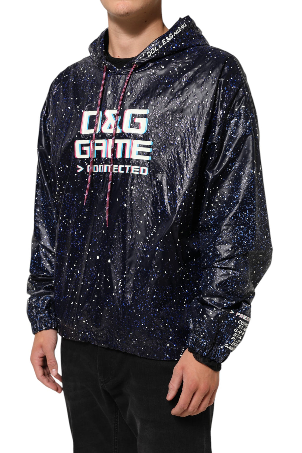 Dolce & Gabbana Blaues D&G Game Sweatshirt mit Kapuze für Männer Pullover